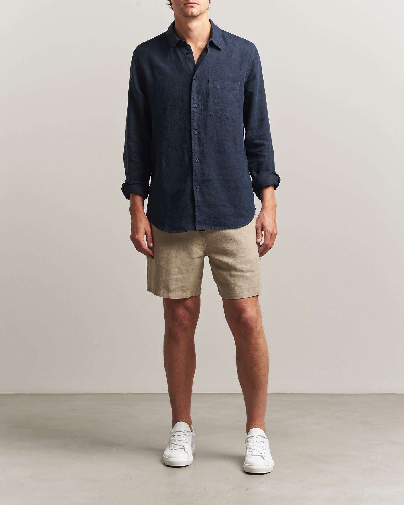 Men | Shorts | Samsøe Samsøe | Jabari Linen Drawstring Shorts Aluminum