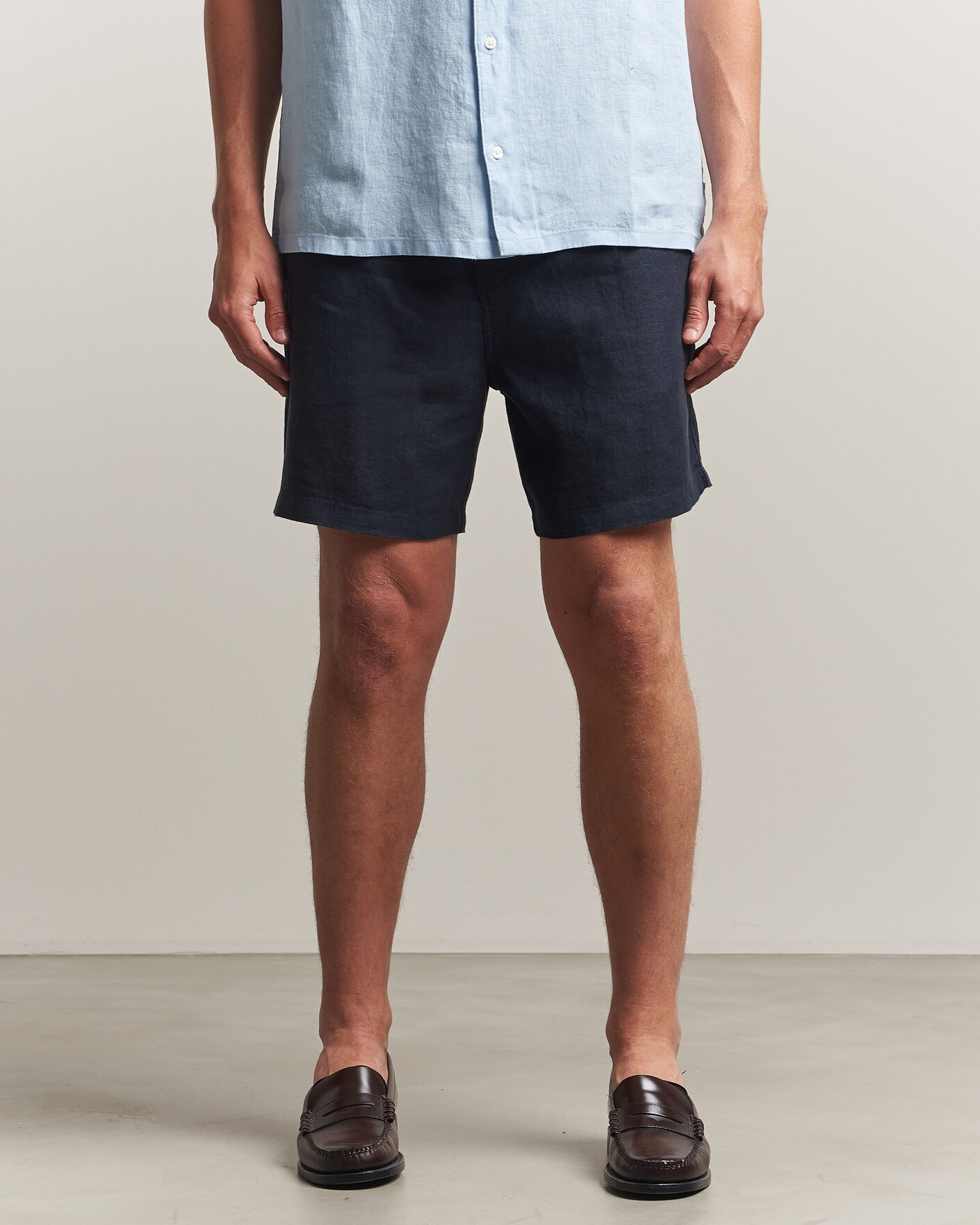 Men | Shorts | Samsøe Samsøe | Jabari Linen Drawstring Shorts Salute Navy