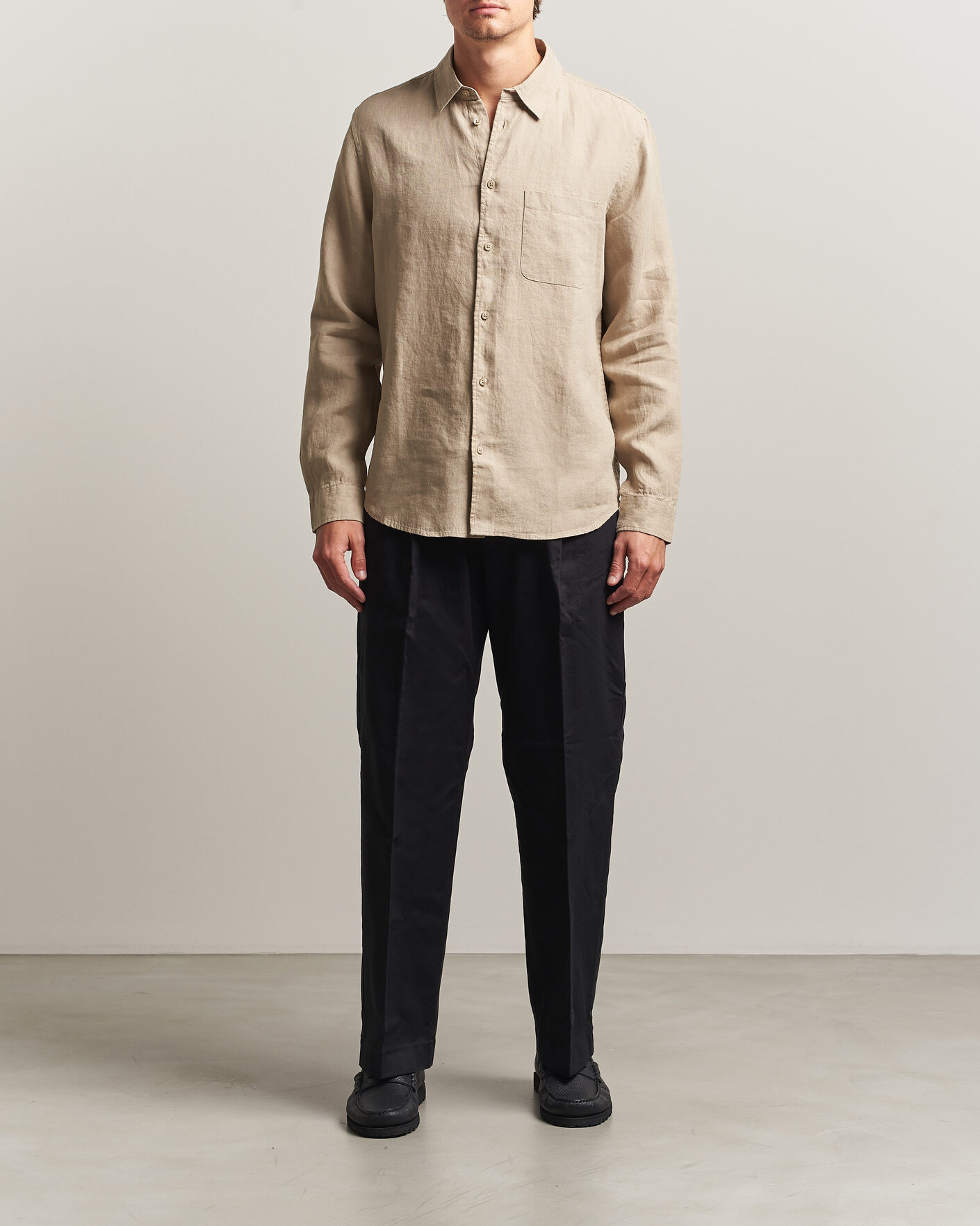 Men | Shirts | Samsøe Samsøe | Liam Linen Shirt Aluminum