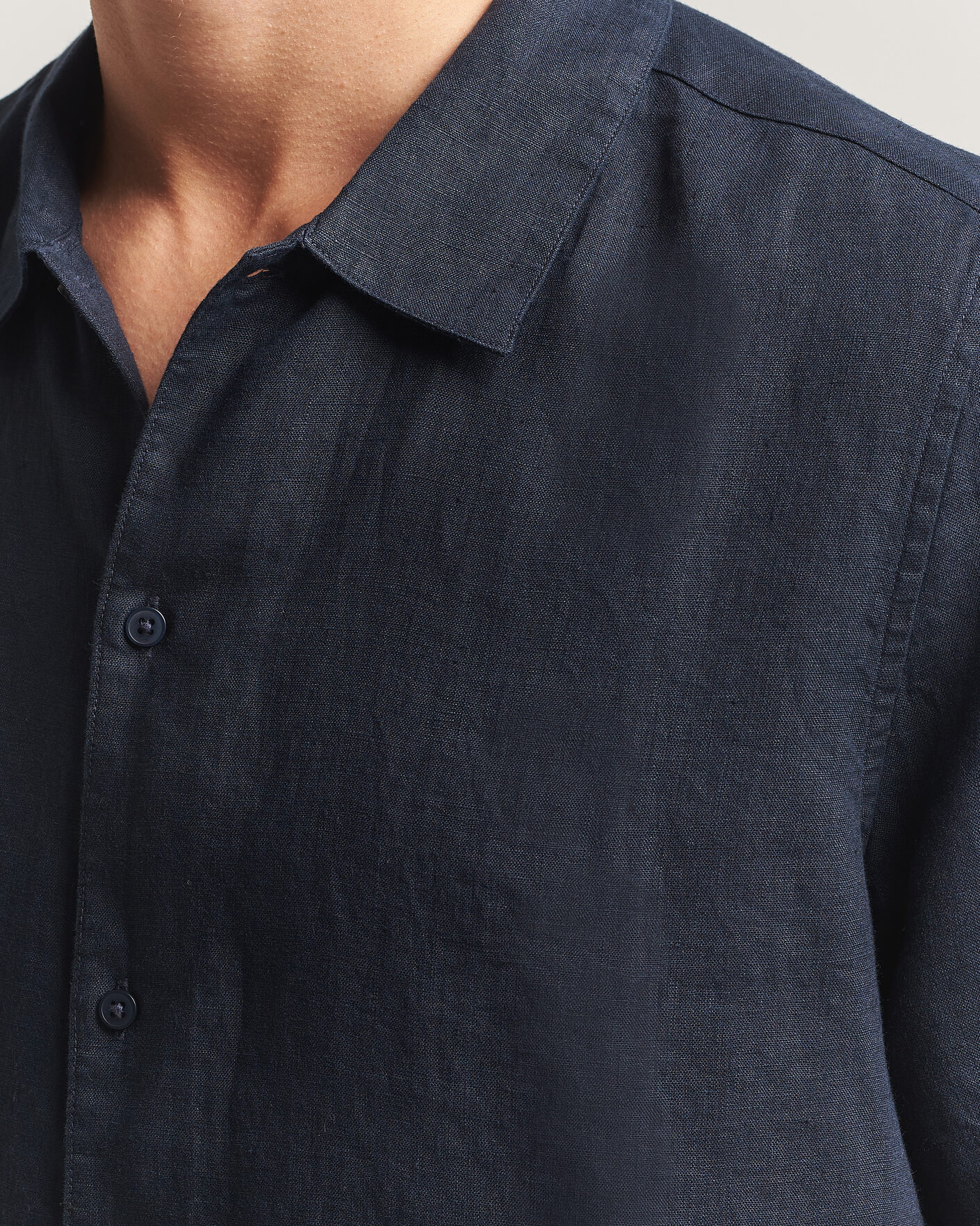 Men | Shirts | Samsøe Samsøe | Avan Linen Short Sleeve Shirt Salute Navy