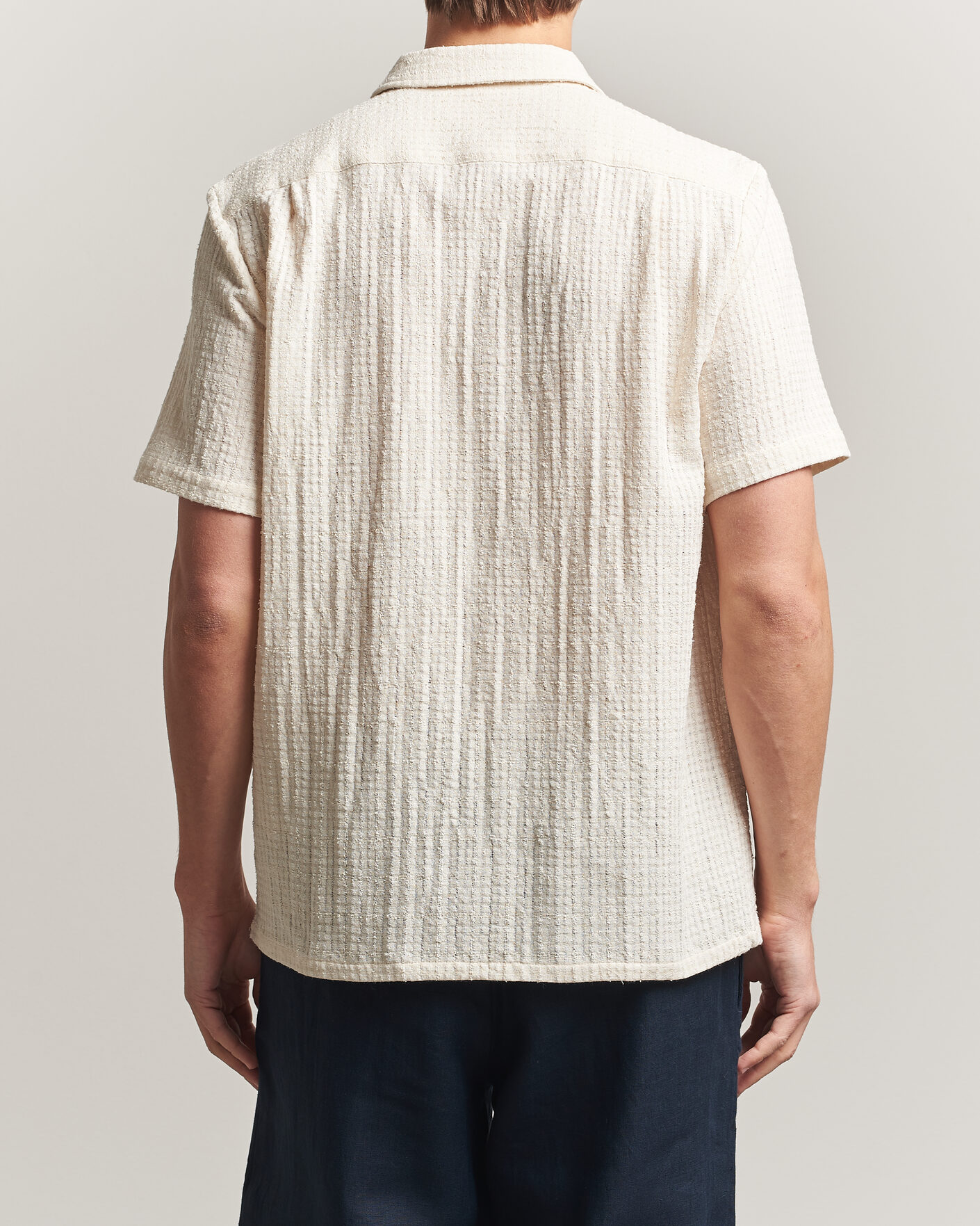 Men | Shirts | Samsøe Samsøe | Avan Structured Short Sleeve Shirt Clear Cream