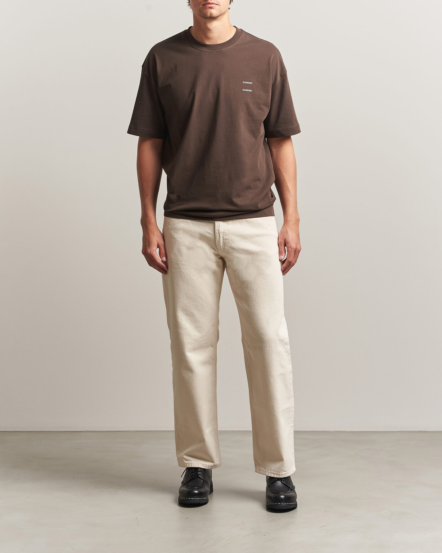 Men | T-Shirts | Samsøe Samsøe | Joel Organic Cotton T-Shirt Turkish Coffee