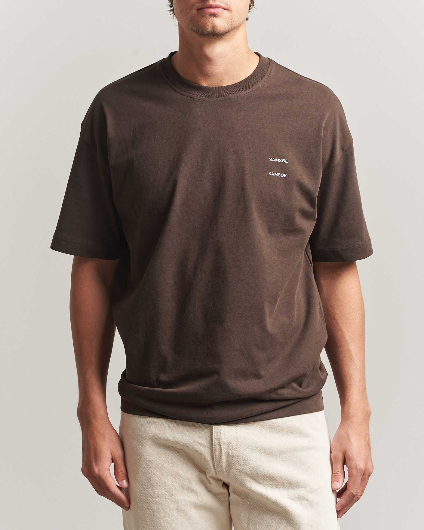 Men | T-Shirts | Samsøe Samsøe | Joel Organic Cotton T-Shirt Turkish Coffee