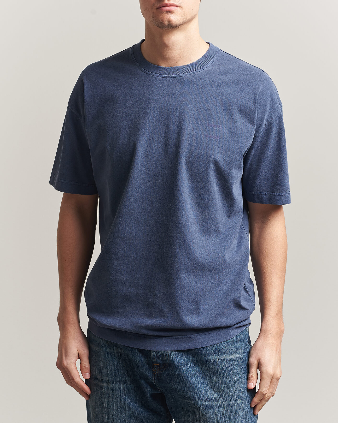 Men | T-Shirts | Samsøe Samsøe | Joel Organic Washed Cotton T-Shirt Salute Navy