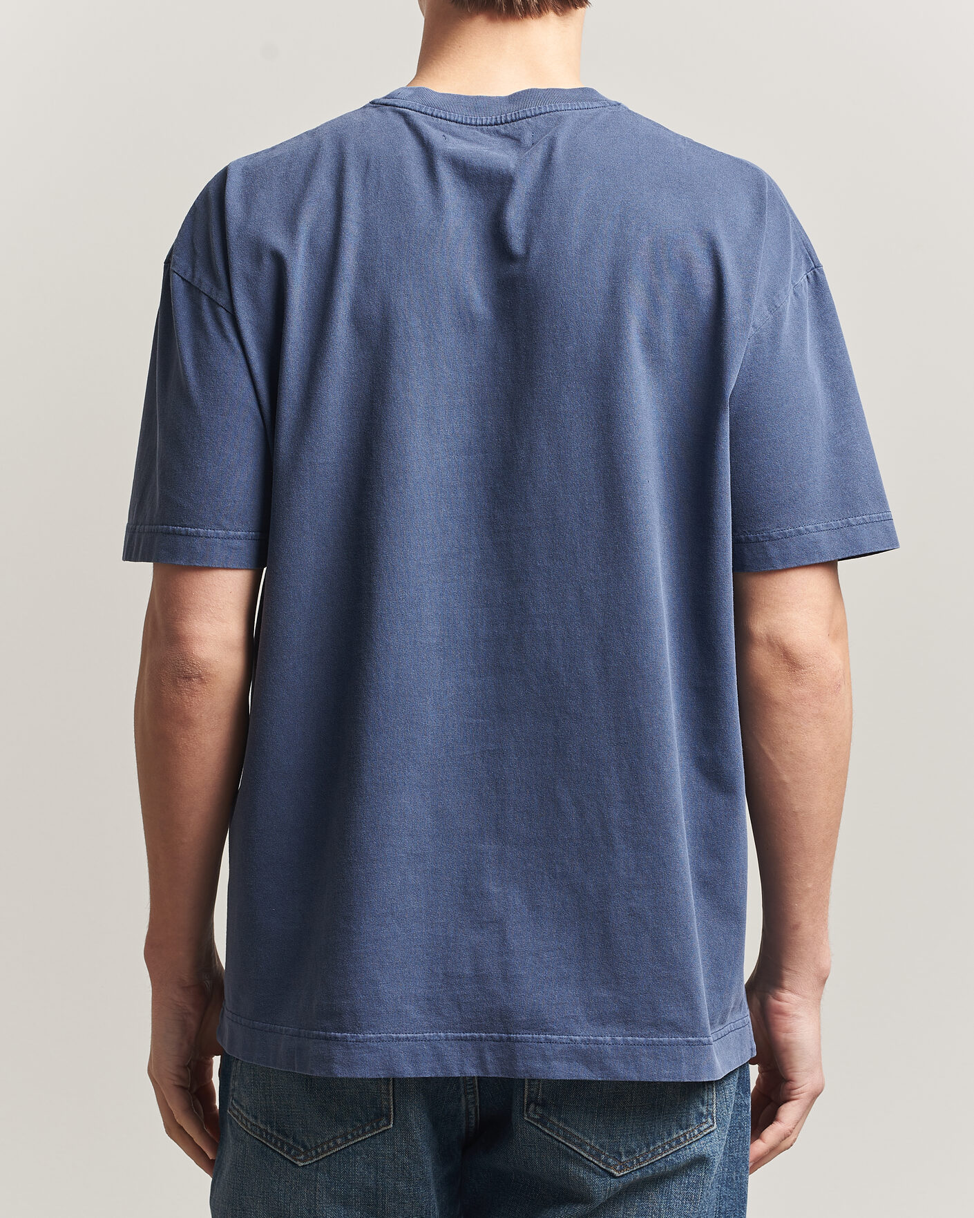 Men | T-Shirts | Samsøe Samsøe | Joel Organic Washed Cotton T-Shirt Salute Navy