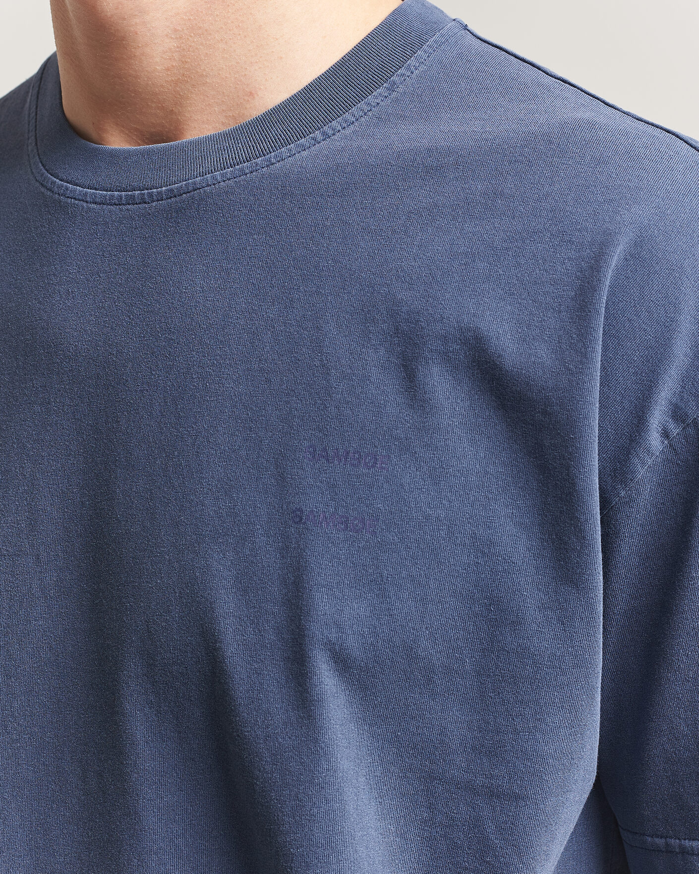 Men | T-Shirts | Samsøe Samsøe | Joel Organic Washed Cotton T-Shirt Salute Navy