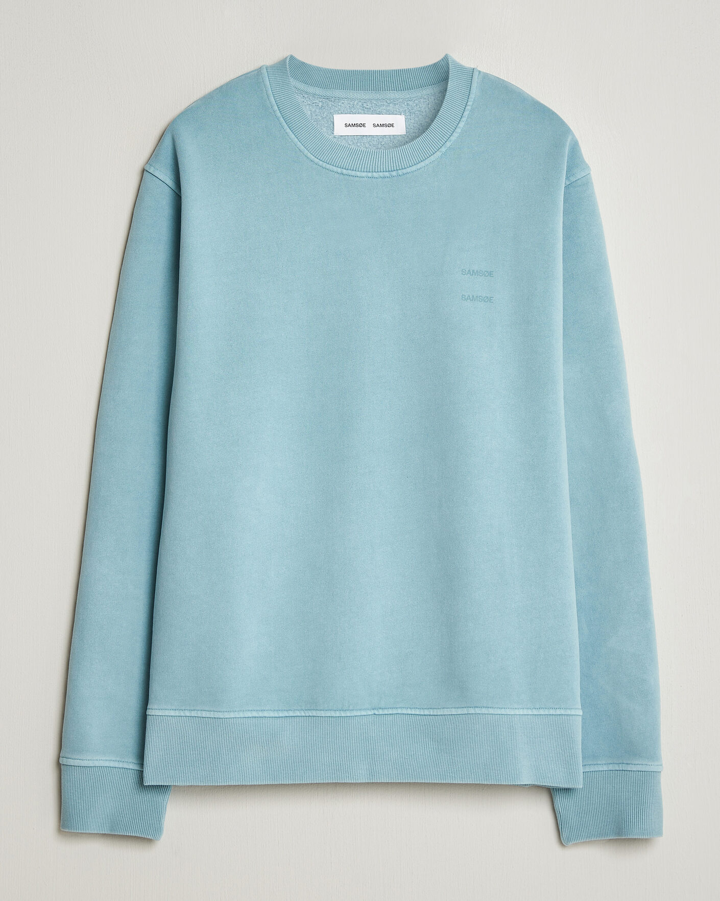 Men | Sweaters & Knitwear | Samsøe Samsøe | Joel Organic Washed Cotton Sweatshirt Tourmaline