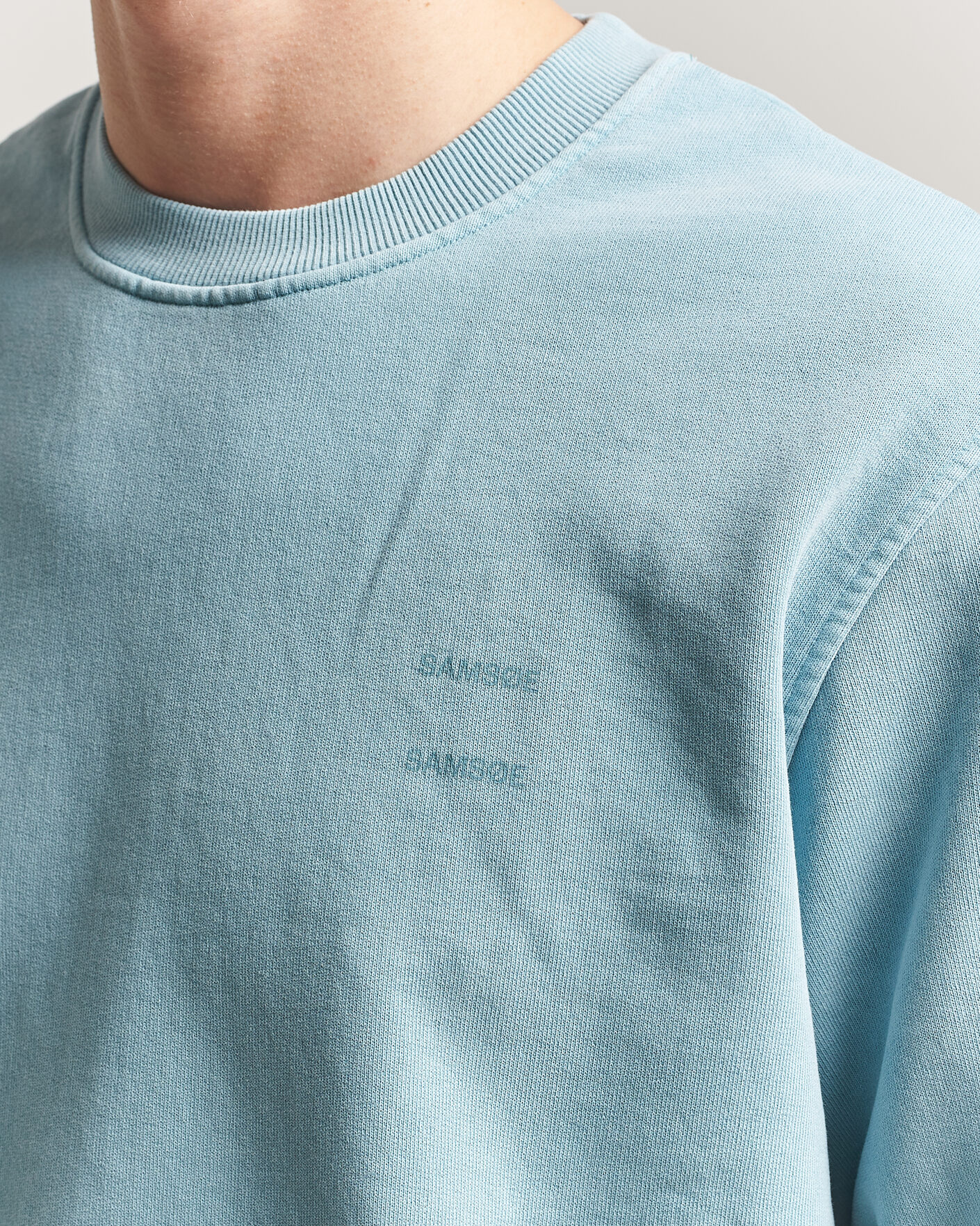 Men | Sweaters & Knitwear | Samsøe Samsøe | Joel Organic Washed Cotton Sweatshirt Tourmaline