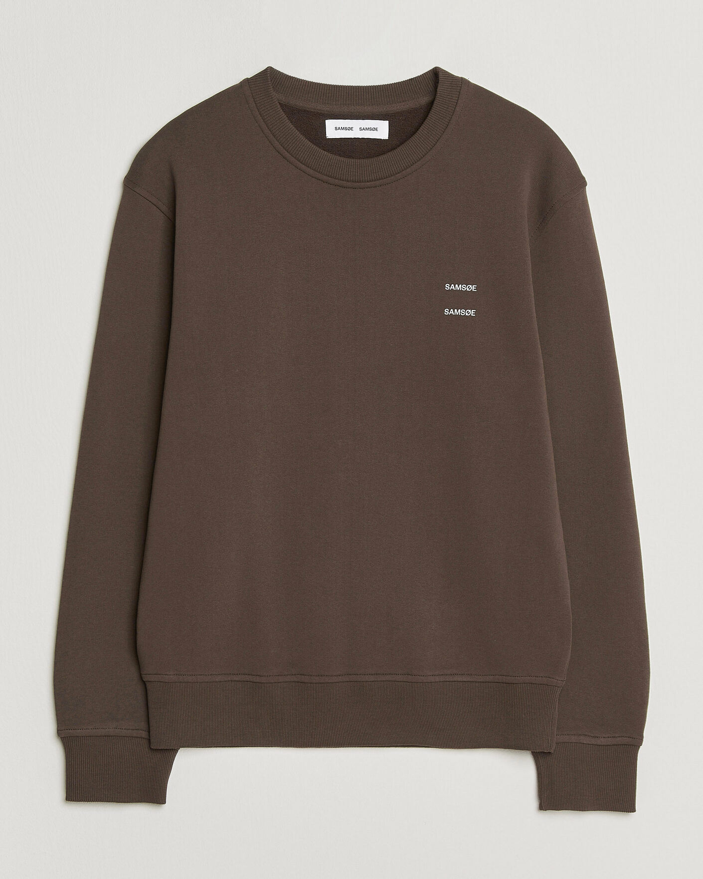 Men | Sweaters & Knitwear | Samsøe Samsøe | Joel Organic Cotton Sweatshirt Turkish Coffee