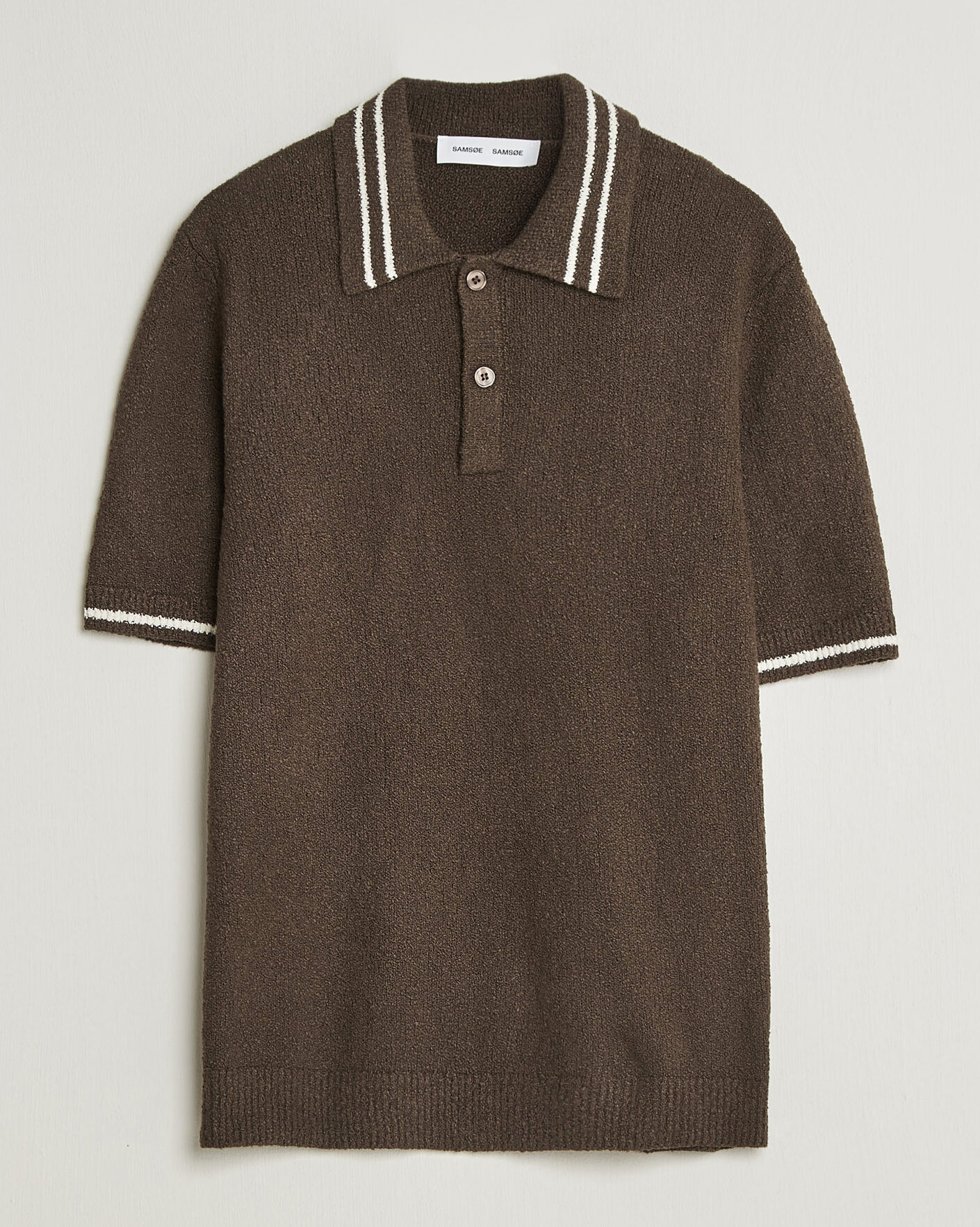 Men | Polo Shirts | Samsøe Samsøe | Pedro Knitted Polo Turkish Coffee