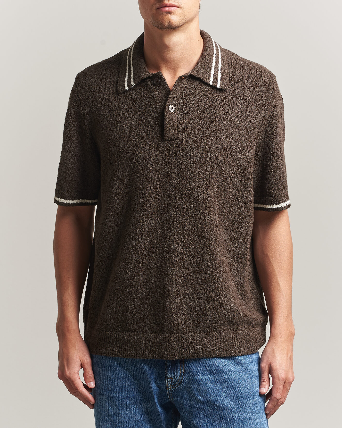 Men | Polo Shirts | Samsøe Samsøe | Pedro Knitted Polo Turkish Coffee