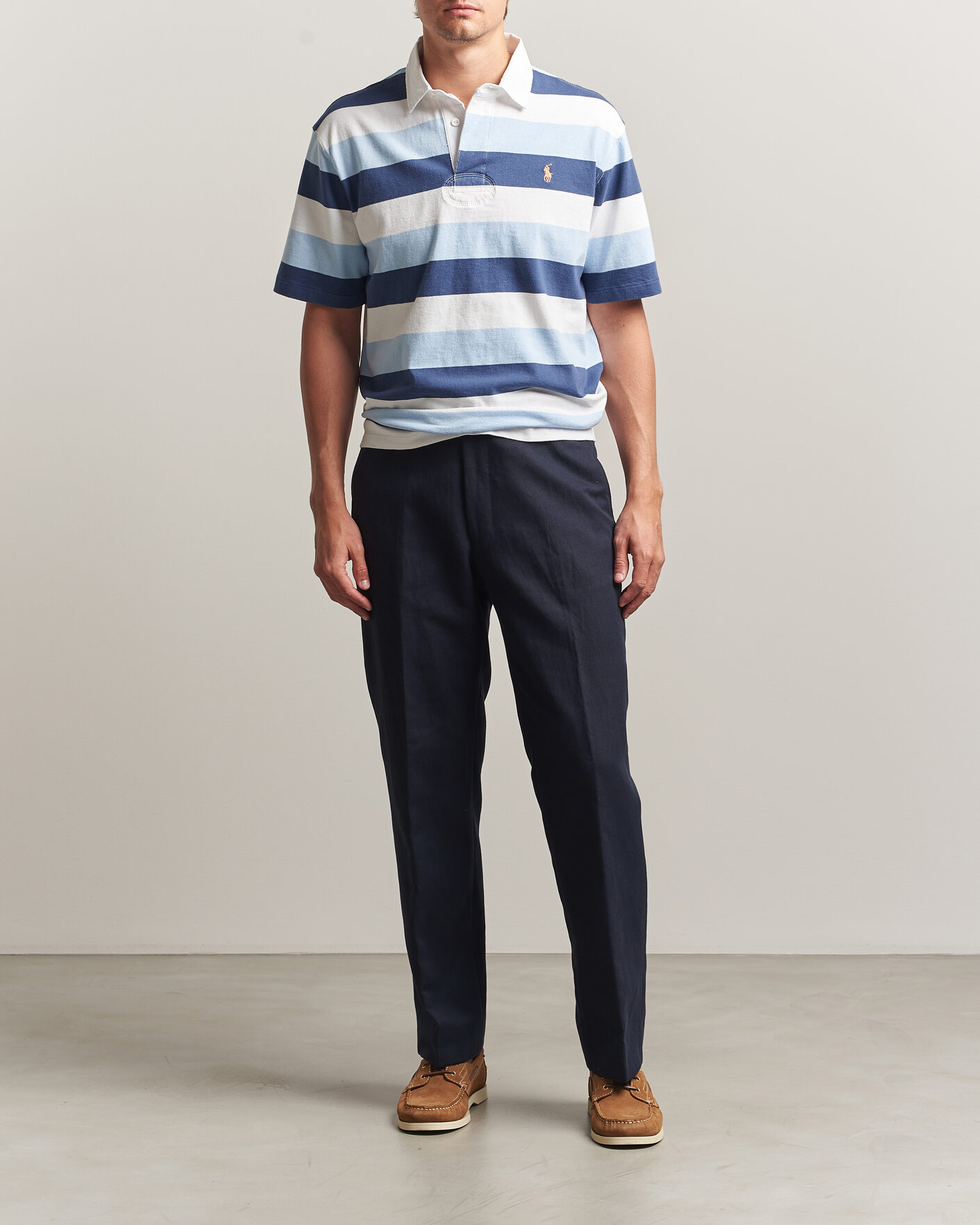 Men | Polo Shirts | Polo Ralph Lauren | Block Stripe Polo Office Blue