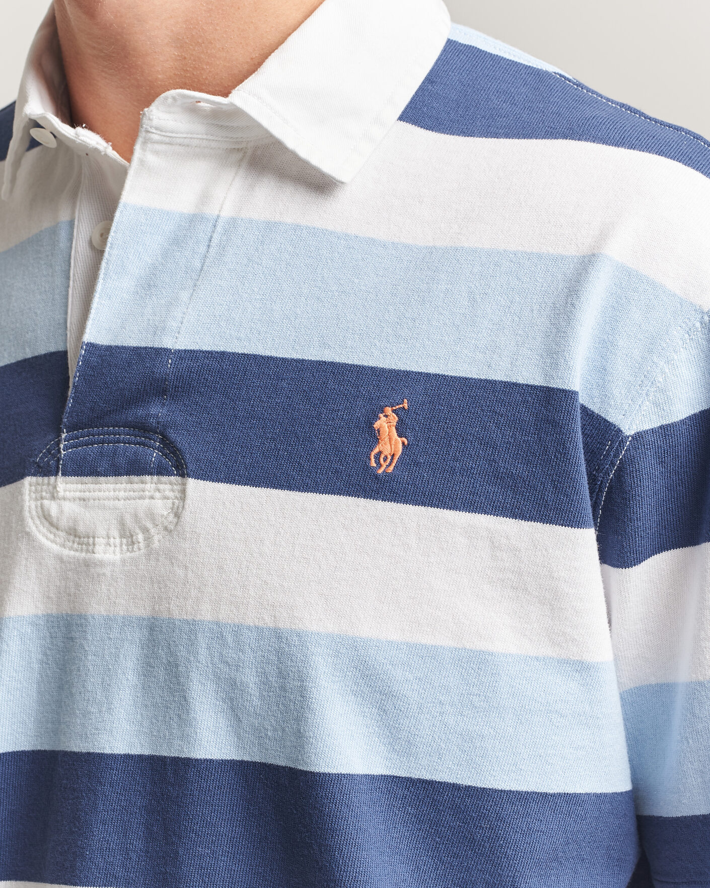 Polo Ralph Lauren Block Stripe Polo Office Blue at CareOfCarl.com