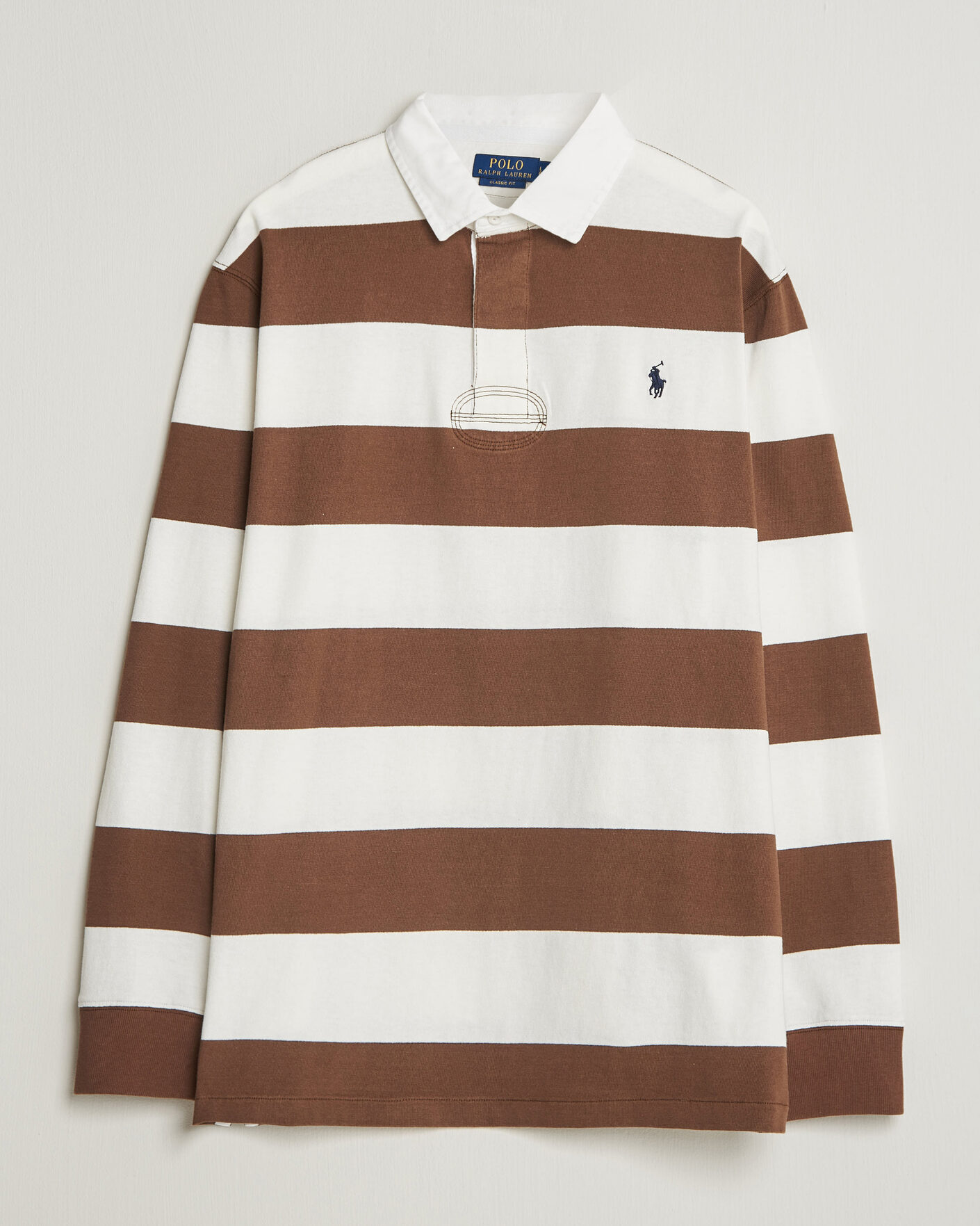 Men | Sweaters & Knitwear | Polo Ralph Lauren | Block Striped Rugby Pale Russet/Trophy Cream
