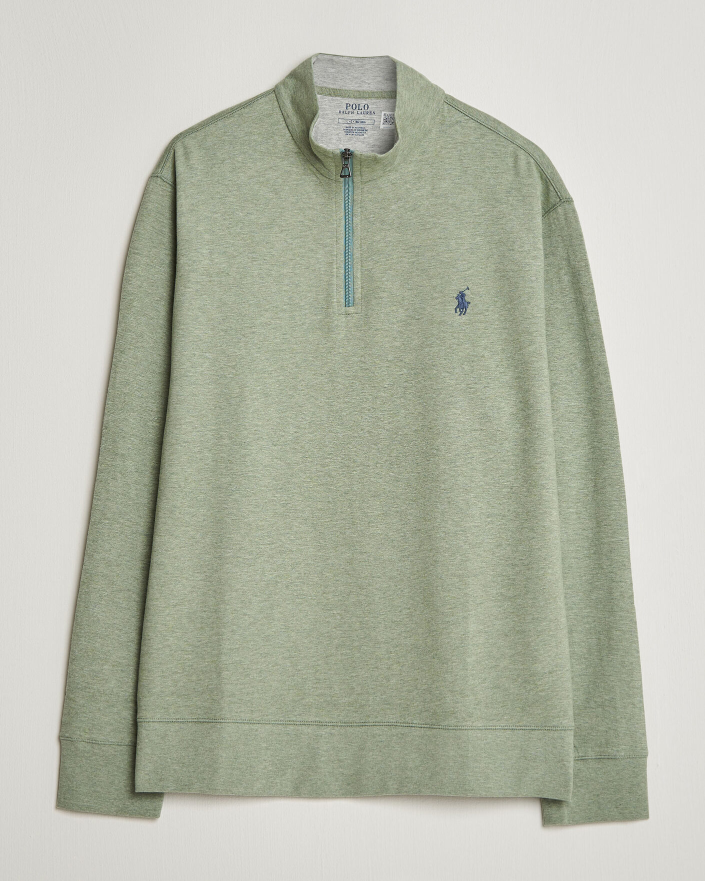 Men | Sweaters & Knitwear | Polo Ralph Lauren | Double Knit Half Zip Greenery Heather