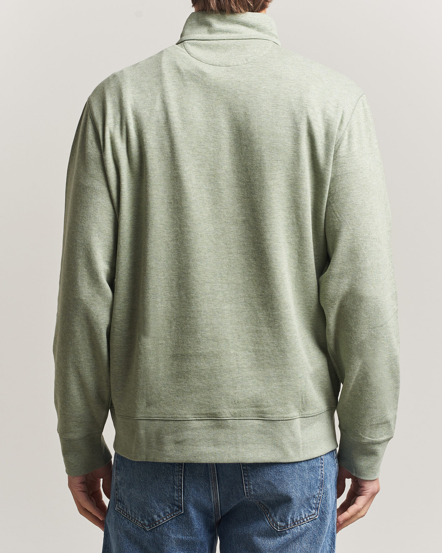 Men | Sweaters & Knitwear | Polo Ralph Lauren | Double Knit Half Zip Greenery Heather