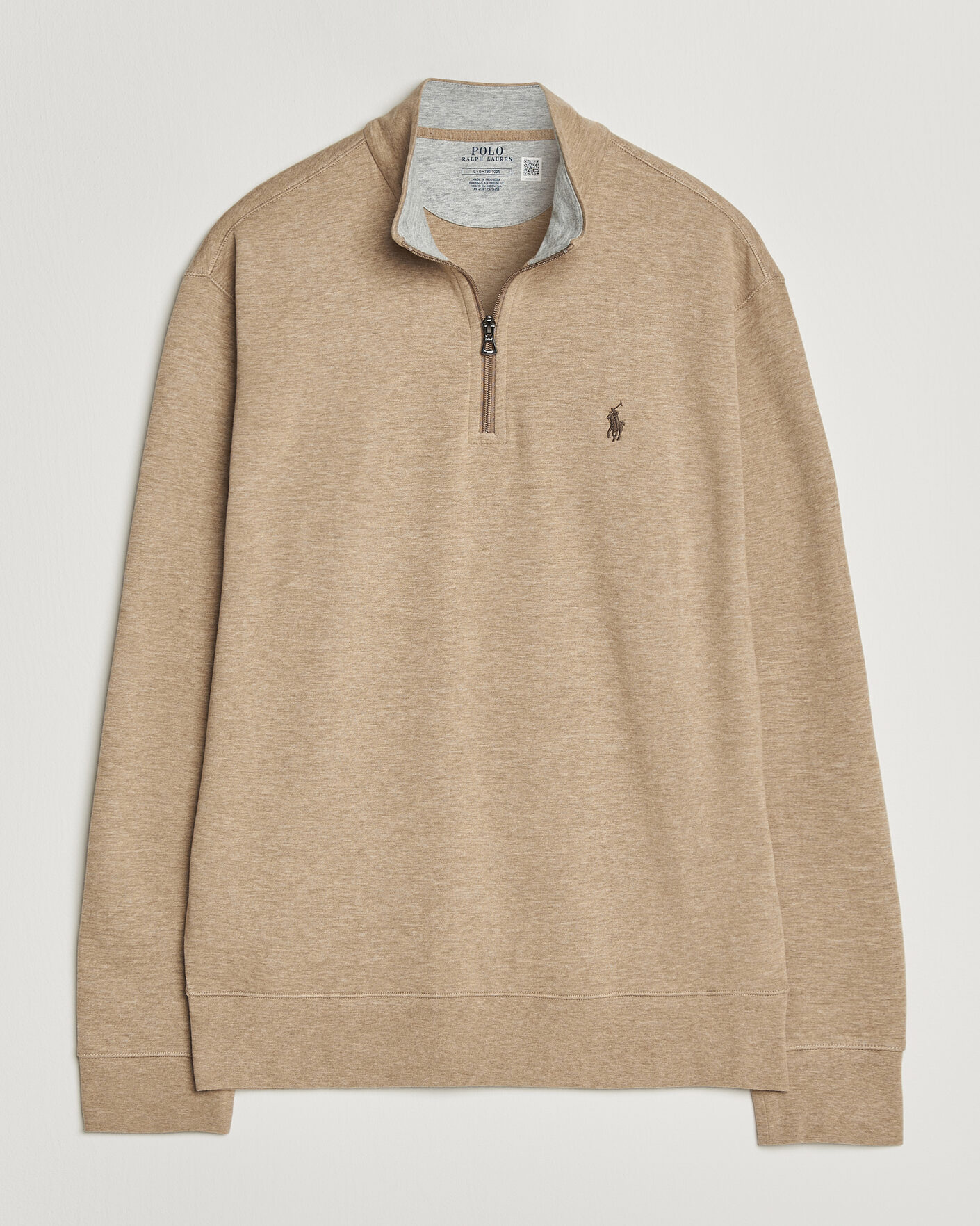 Men | Sweaters & Knitwear | Polo Ralph Lauren | Double Knit Half Zip Warm Brown