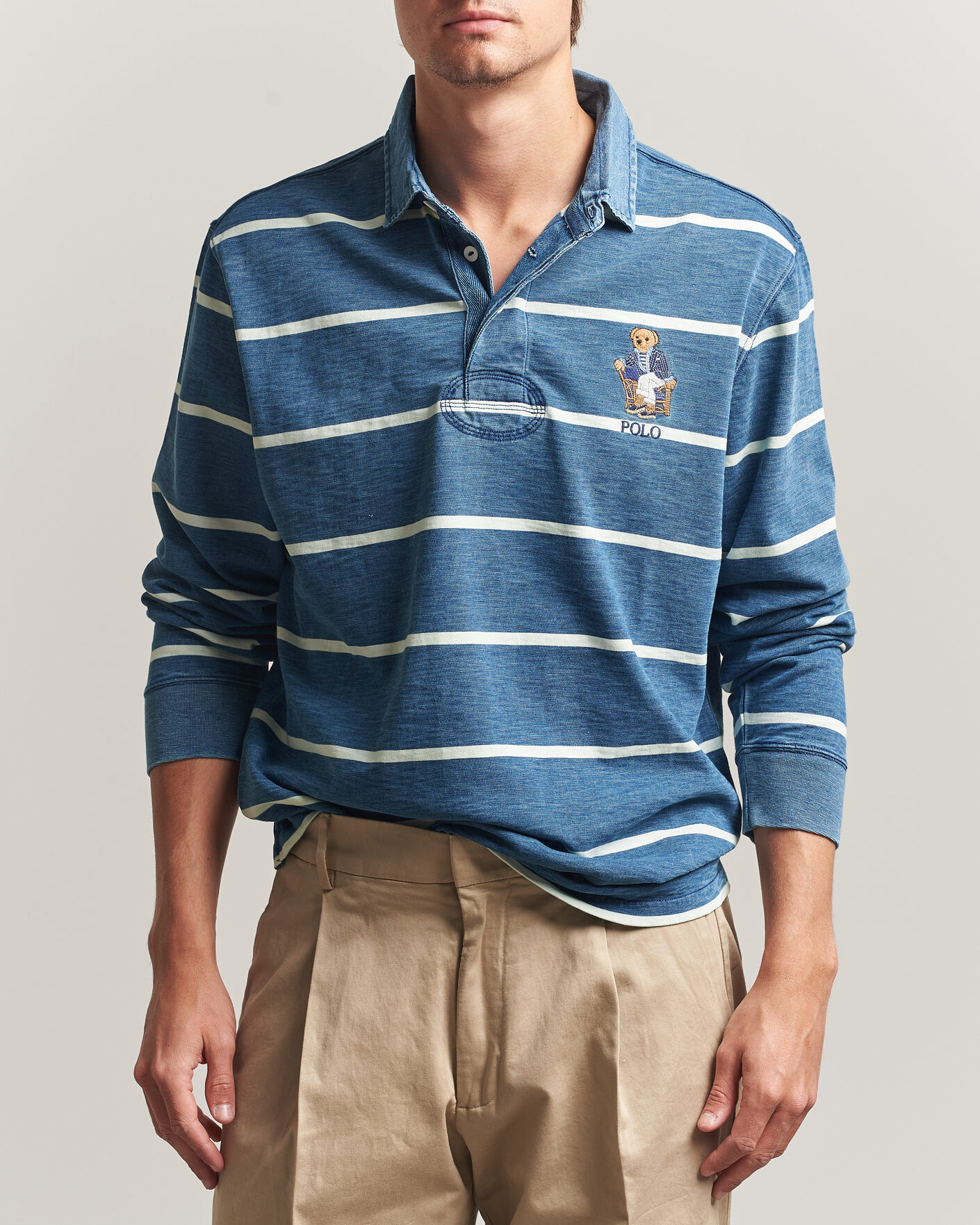 Polo Ralph Lauren Striped Indigo Rugby Newport Bear at CareOfCarl.com