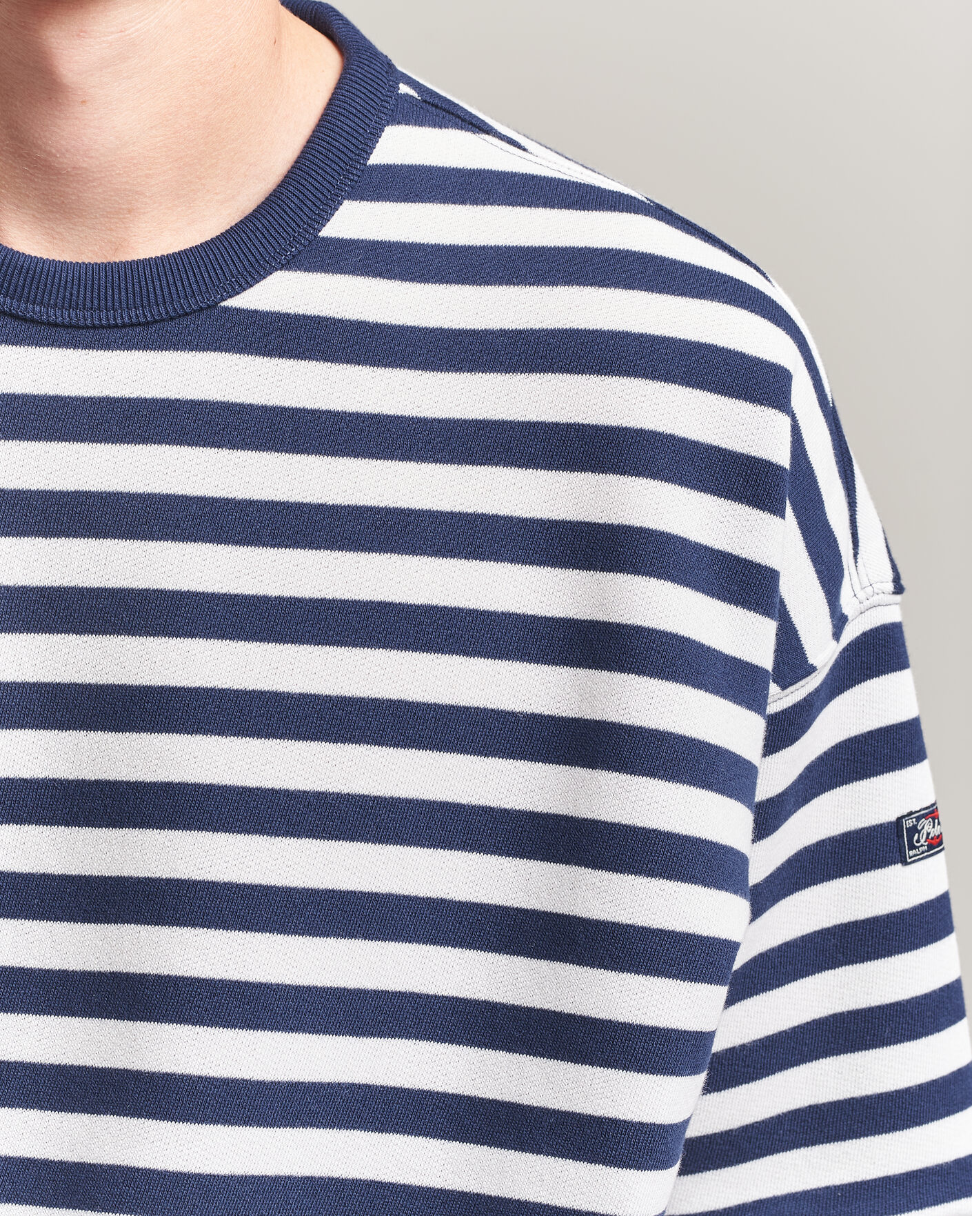 Men | T-Shirts | Polo Ralph Lauren | Striped Short Sleeve Sweater Newport Navy/White