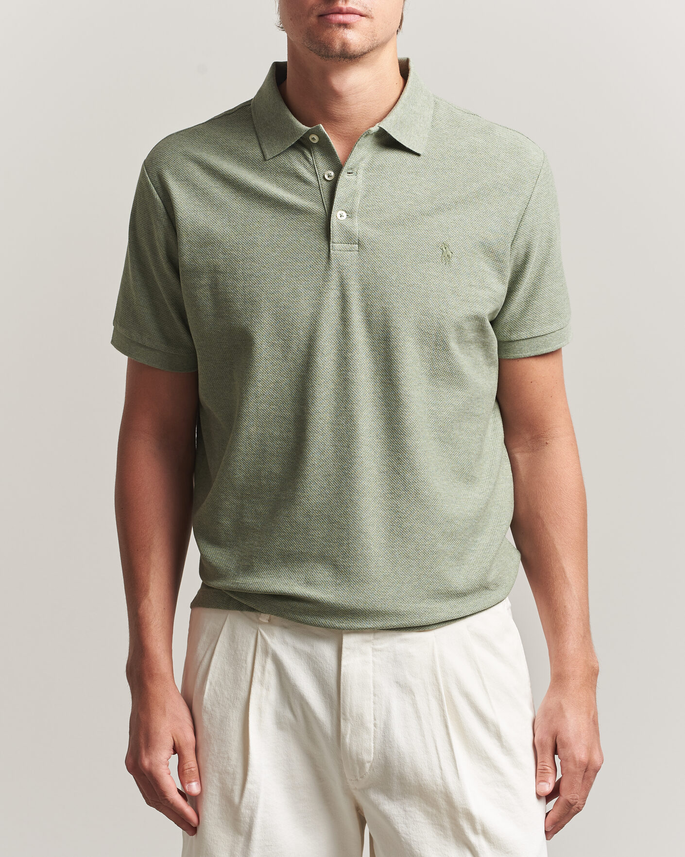 Men | Polo Shirts | Polo Ralph Lauren | Honeycomb Texture Polo Greenery Heather