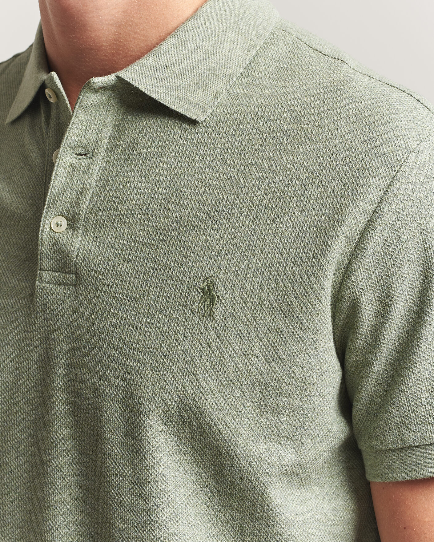 Men | Polo Shirts | Polo Ralph Lauren | Honeycomb Texture Polo Greenery Heather