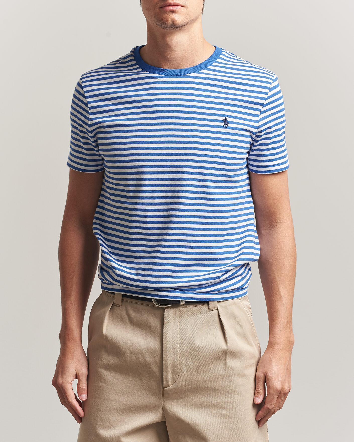 Men | T-Shirts | Polo Ralph Lauren | Crew Neck Striped T-shirt New Iris Blue/White