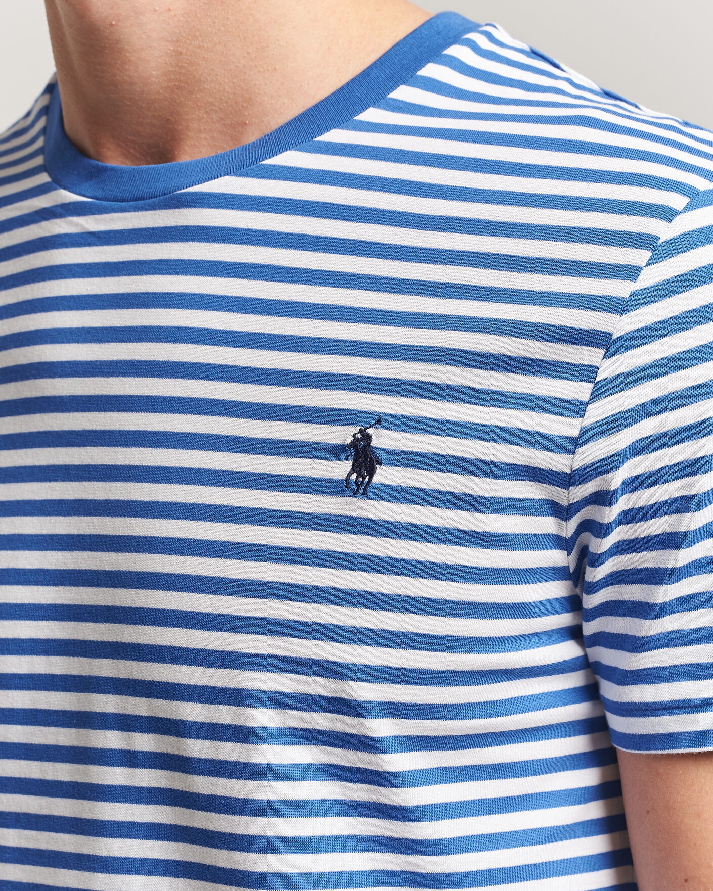 Men | T-Shirts | Polo Ralph Lauren | Crew Neck Striped T-shirt New Iris Blue/White