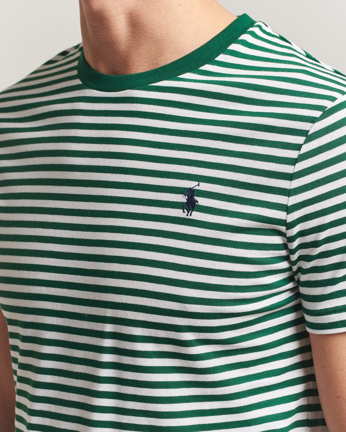 Men | T-Shirts | Polo Ralph Lauren | Crew Neck Striped T-shirt New Forest/White
