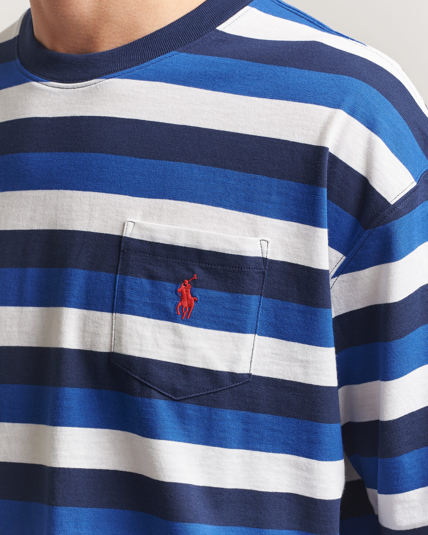 Men | T-Shirts | Polo Ralph Lauren | Striped Pocket Tee Newport Navy Multi
