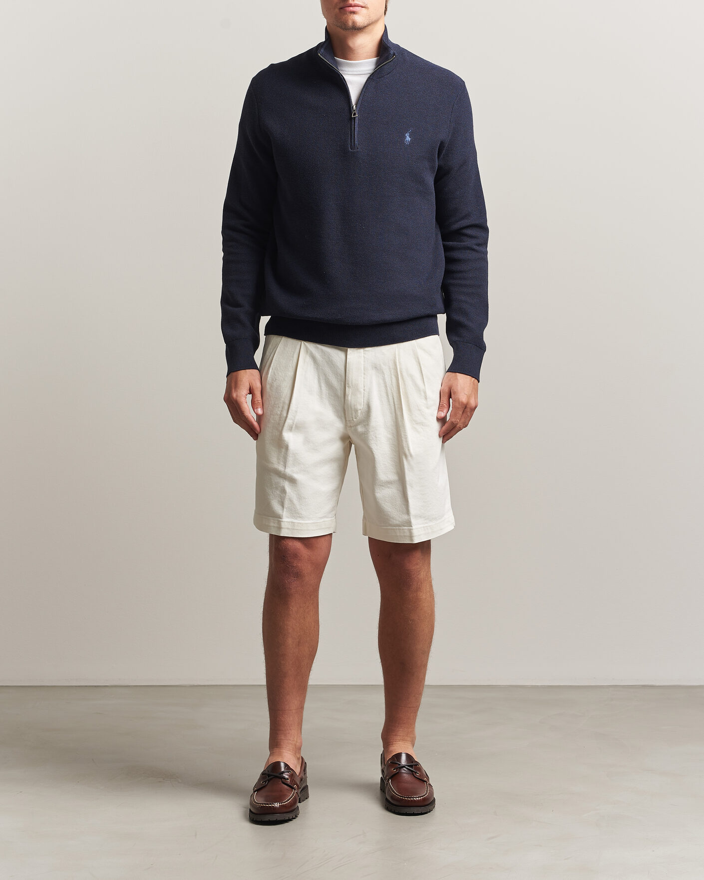 Polo Ralph Lauren Textued Half-Zip Navy Heather at CareOfCarl.com