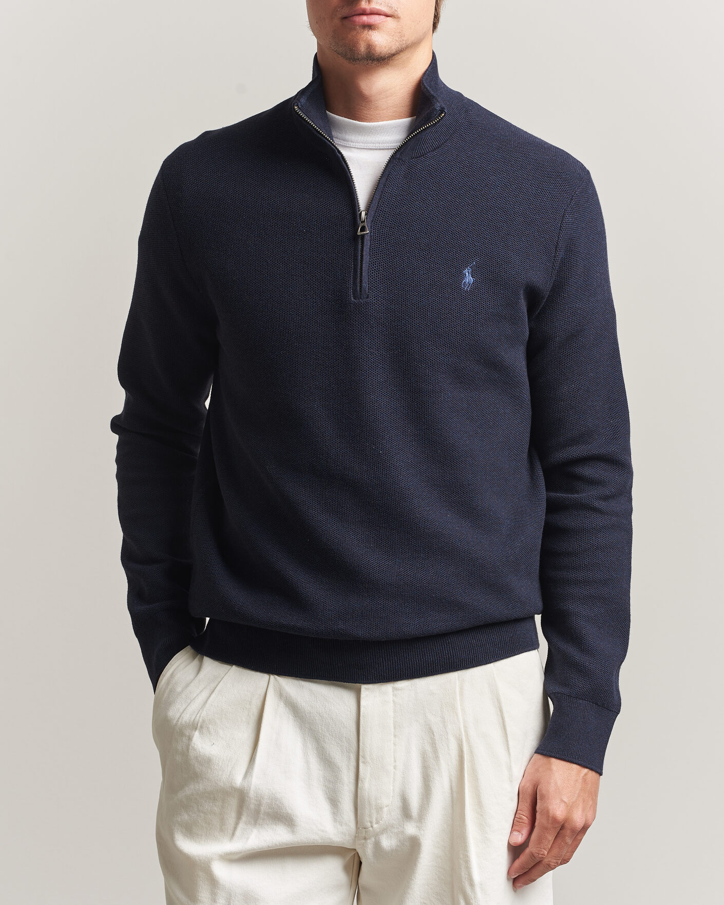 Polo Ralph Lauren Textued Half-Zip Navy Heather at CareOfCarl.com