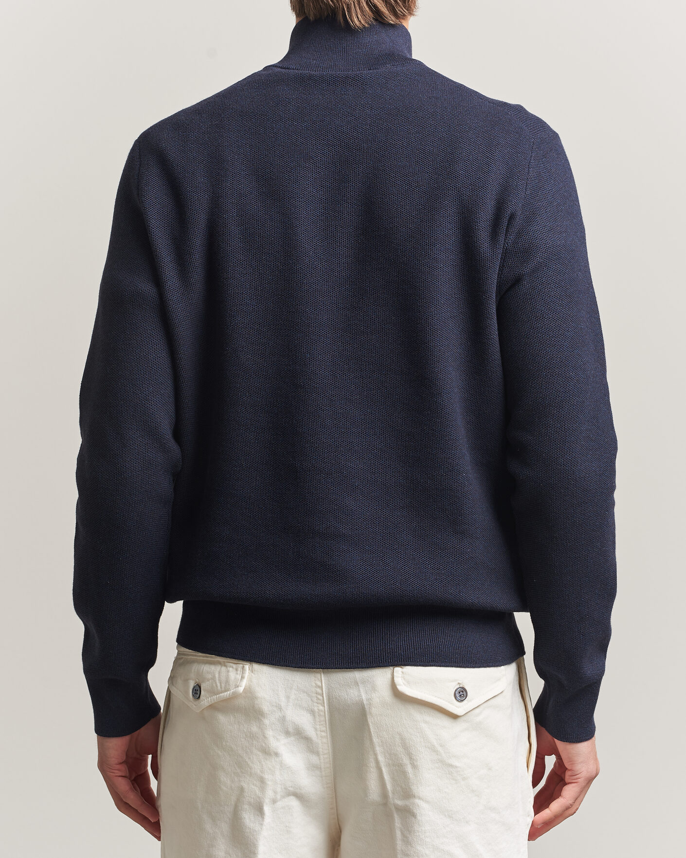 Men | Sweaters & Knitwear | Polo Ralph Lauren | Textued Half-Zip Navy Heather