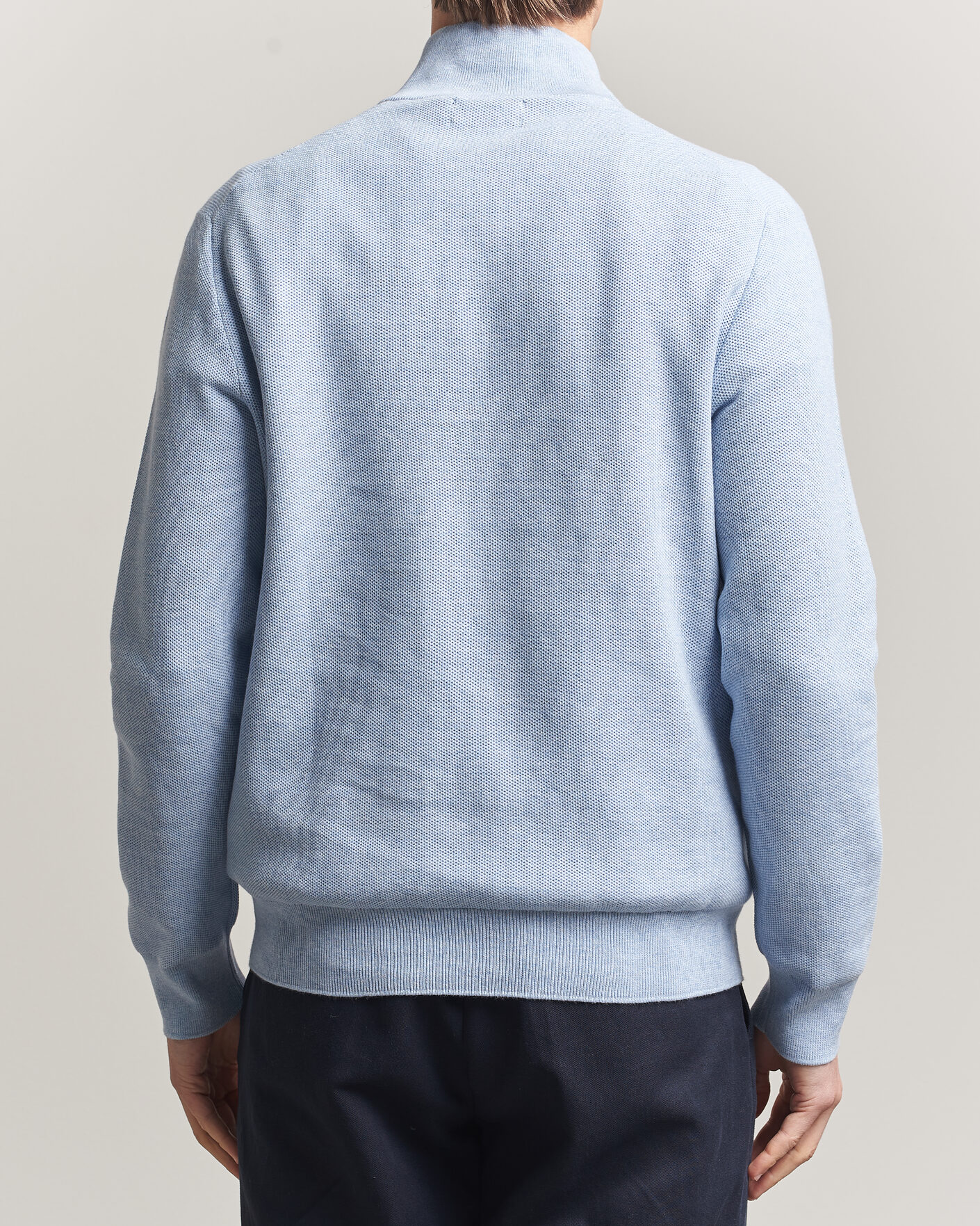 Men | Sweaters & Knitwear | Polo Ralph Lauren | Textued Half-Zip Blue Hyacinth Heather
