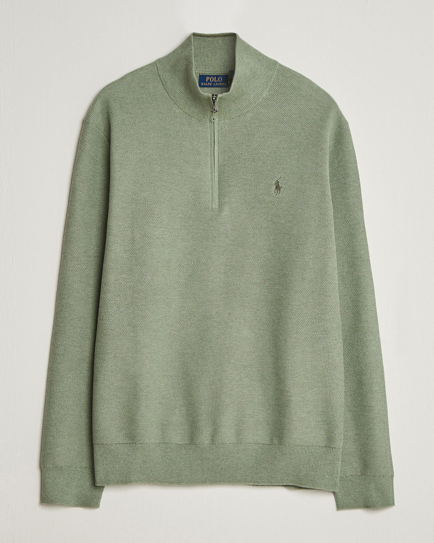 Men | Sweaters & Knitwear | Polo Ralph Lauren | Textured Half-Zip Fern Green Heather