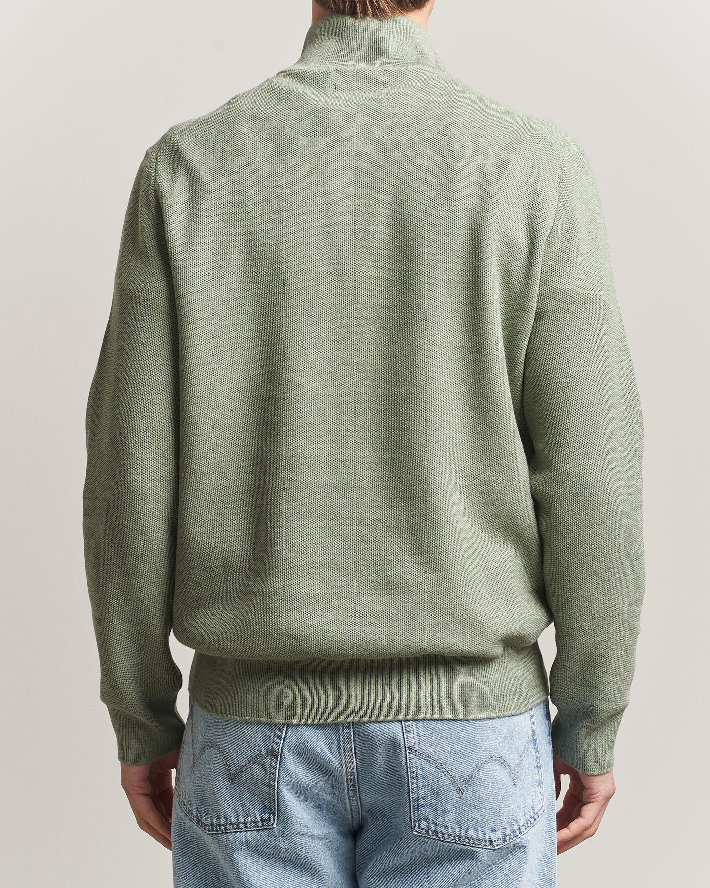 Men | Sweaters & Knitwear | Polo Ralph Lauren | Textued Half-Zip Fern Green Heather