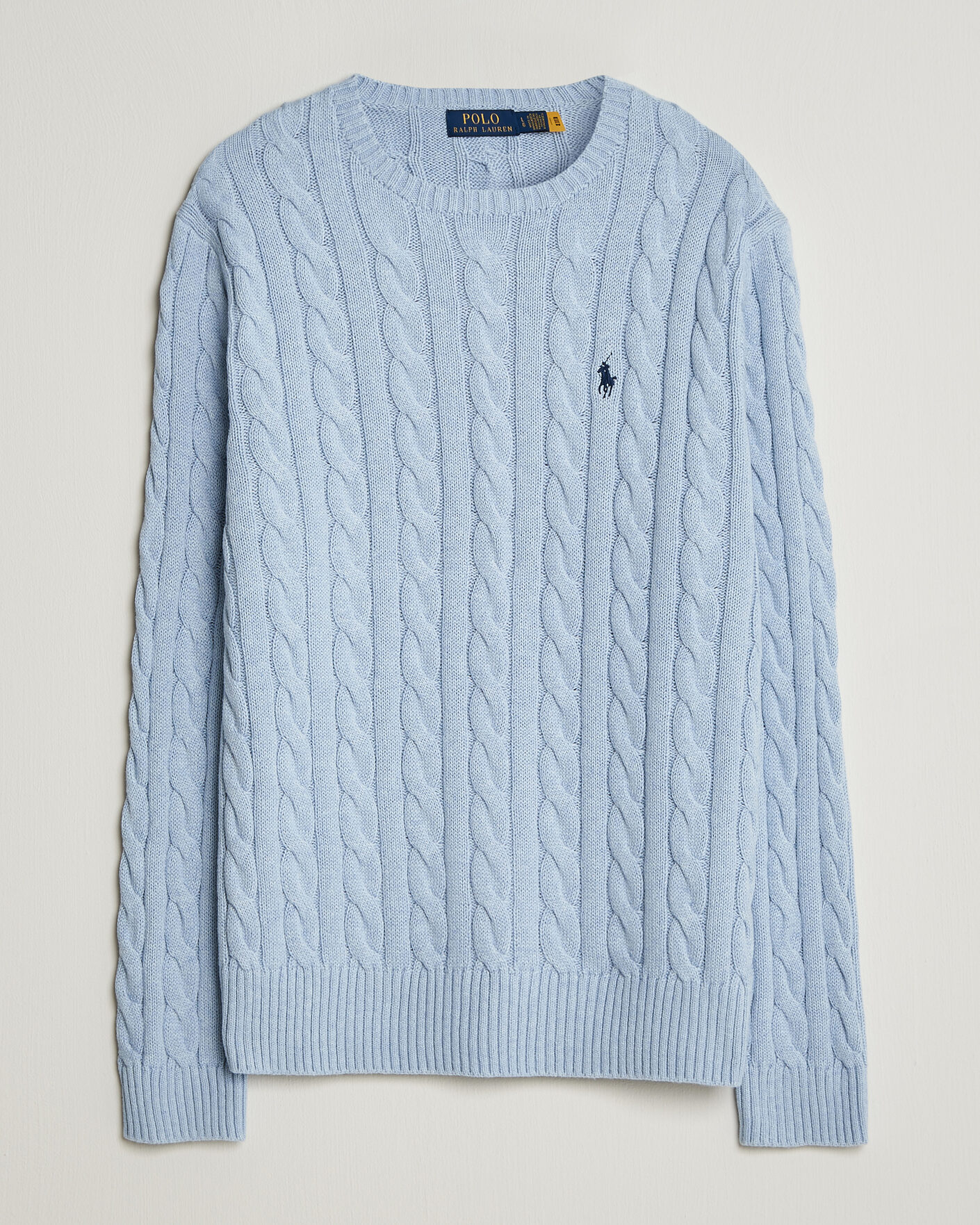 Men | Sweaters & Knitwear | Polo Ralph Lauren | Cotton Cable Pullover Blue Hyacinth Heather