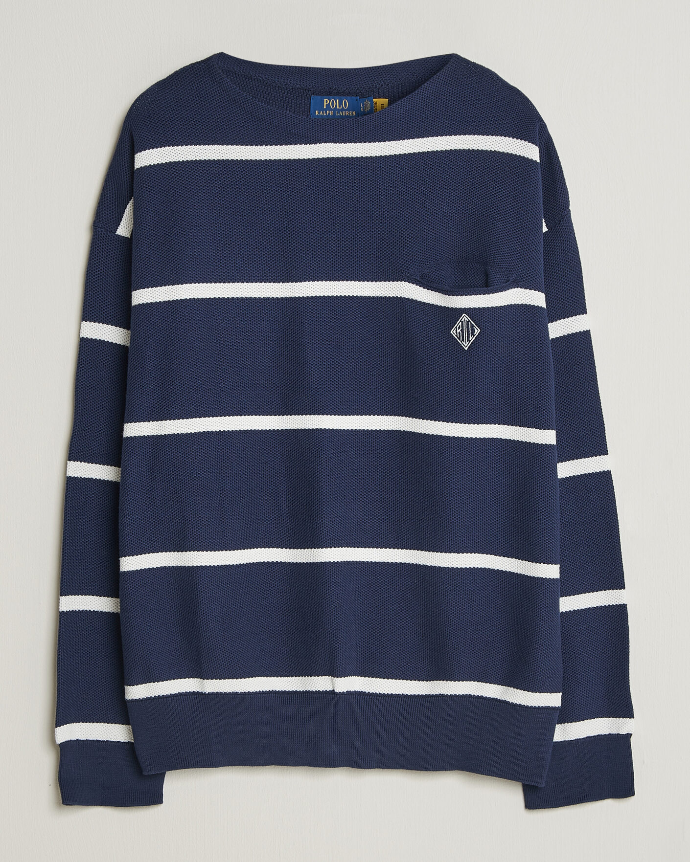 Men | Sweaters & Knitwear | Polo Ralph Lauren | Striped Boat Neck Sweater Navy Combo