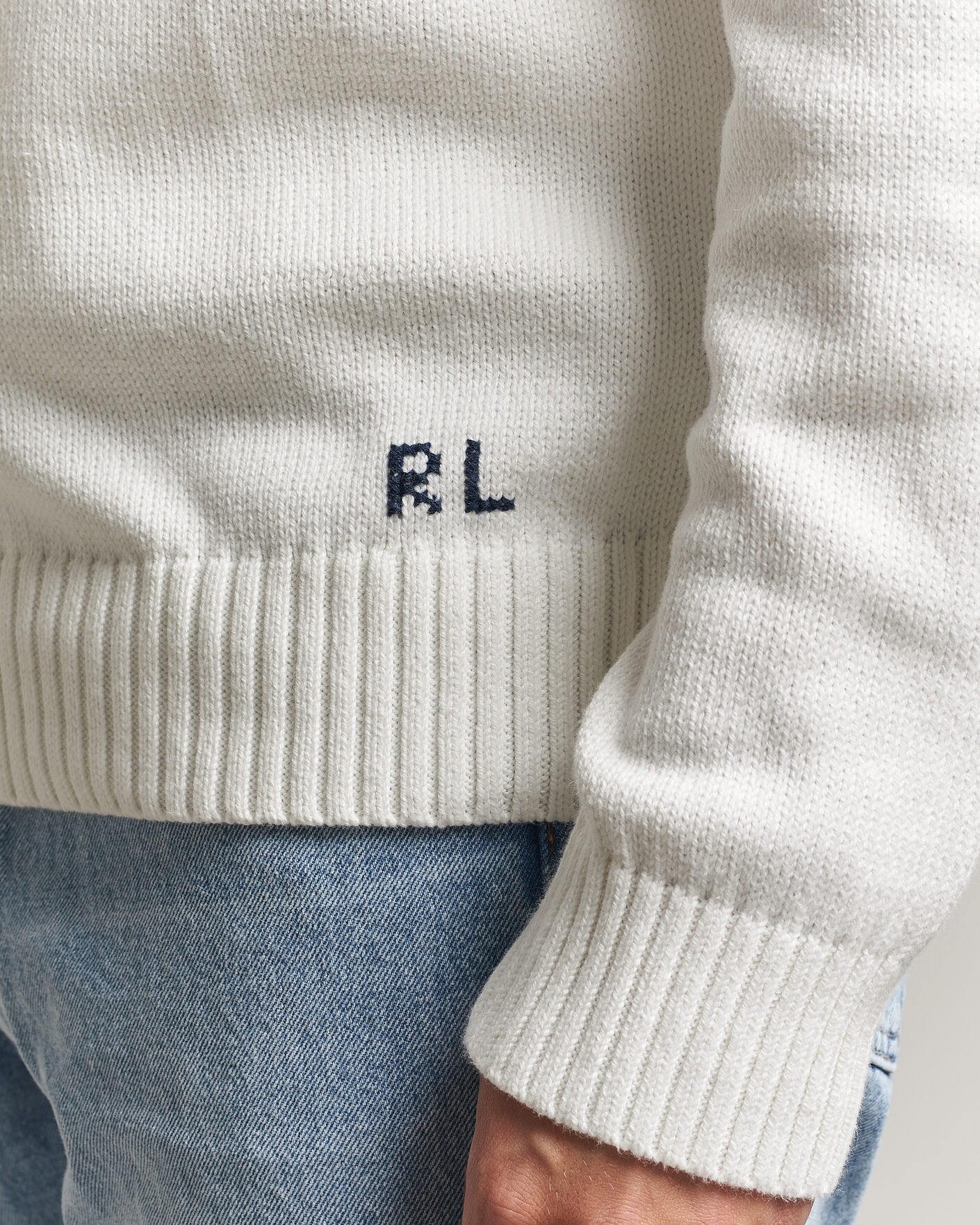 Men | Sweaters & Knitwear | Polo Ralph Lauren | Newport Bear Cotton/Linen Sweater Deckwash White