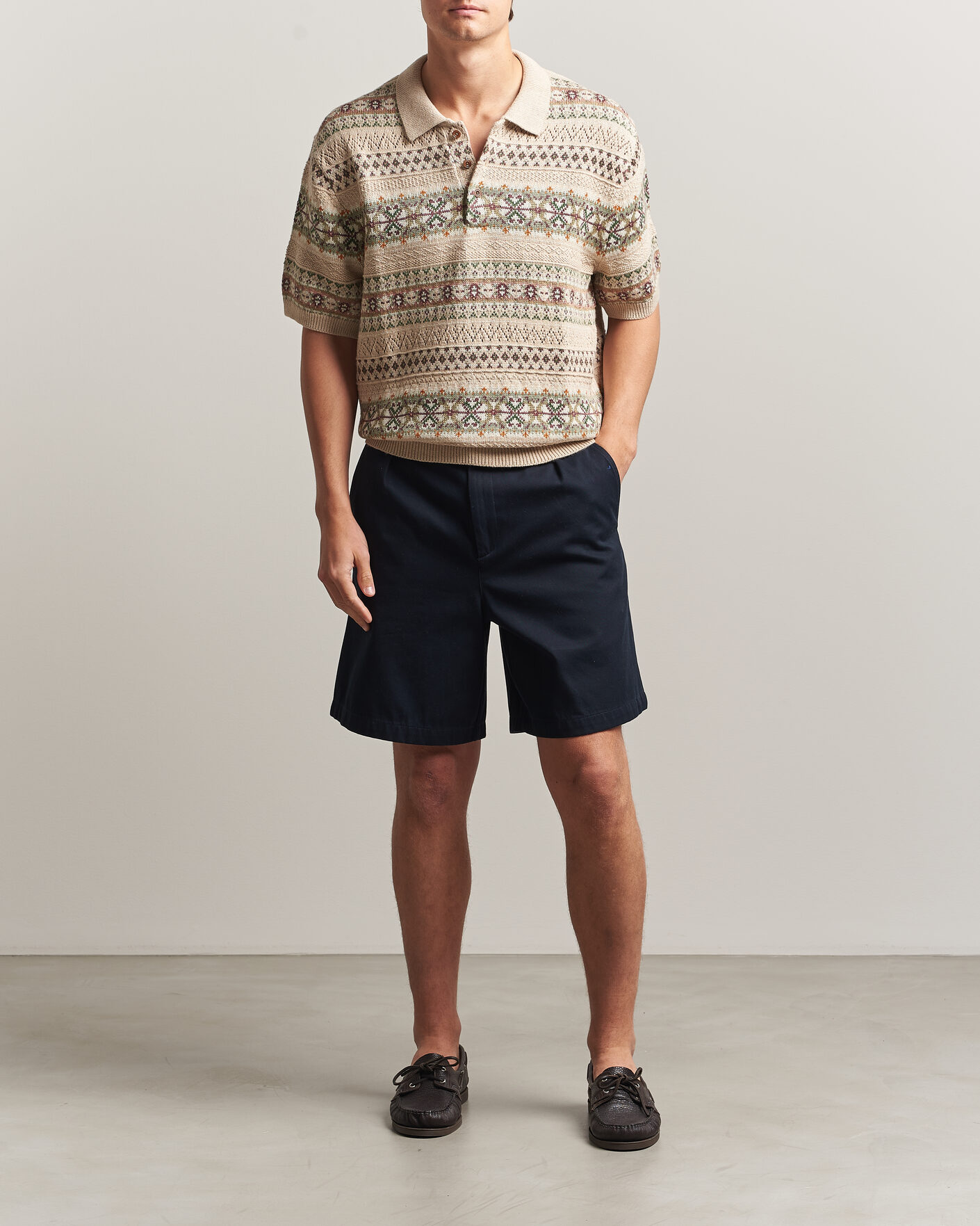 Men | Sweaters & Knitwear | Polo Ralph Lauren | Cotton/Linen Fairisle Polo Tan Combo