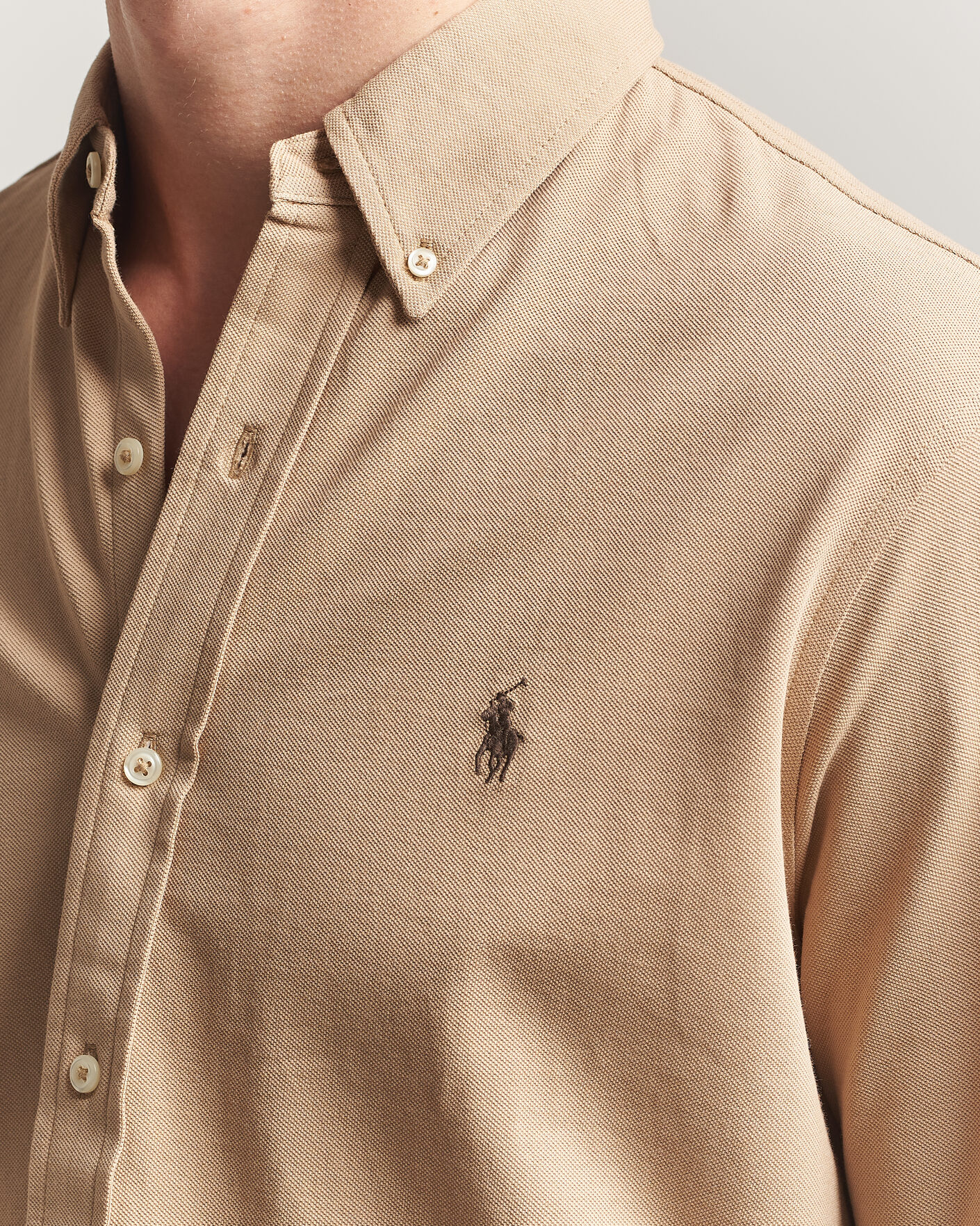 Men | Shirts | Polo Ralph Lauren | Featherweight Mesh Shirt Vintage Khaki