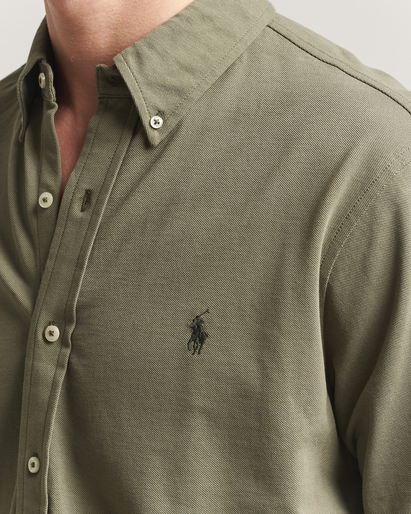 Men | Shirts | Polo Ralph Lauren | Featherweight Mesh Shirt Cruise Olive