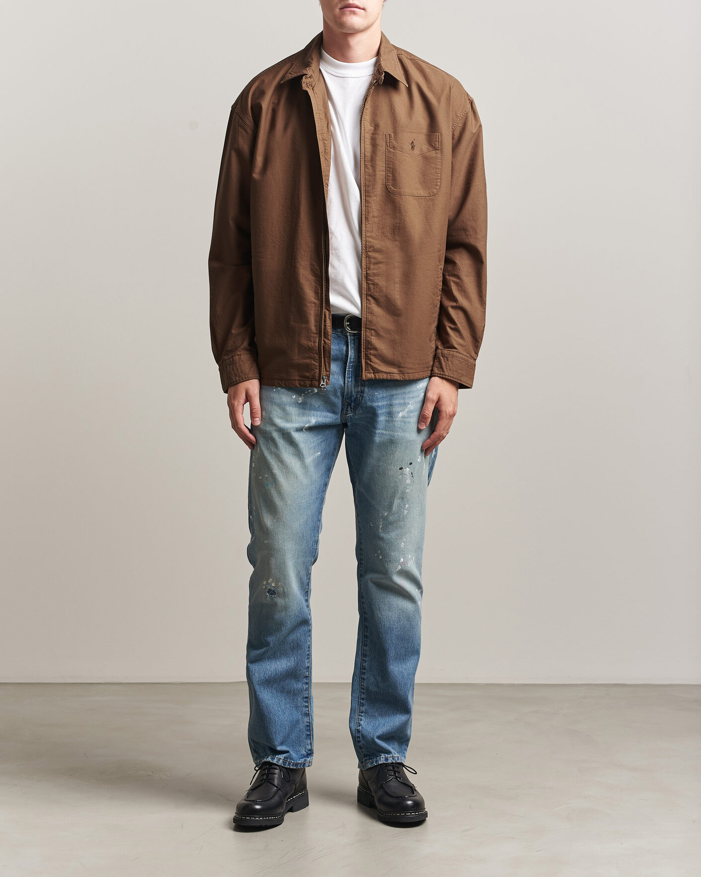 Men | Shirts | Polo Ralph Lauren | Osaca Oxford Zip Overshirt Chestnut