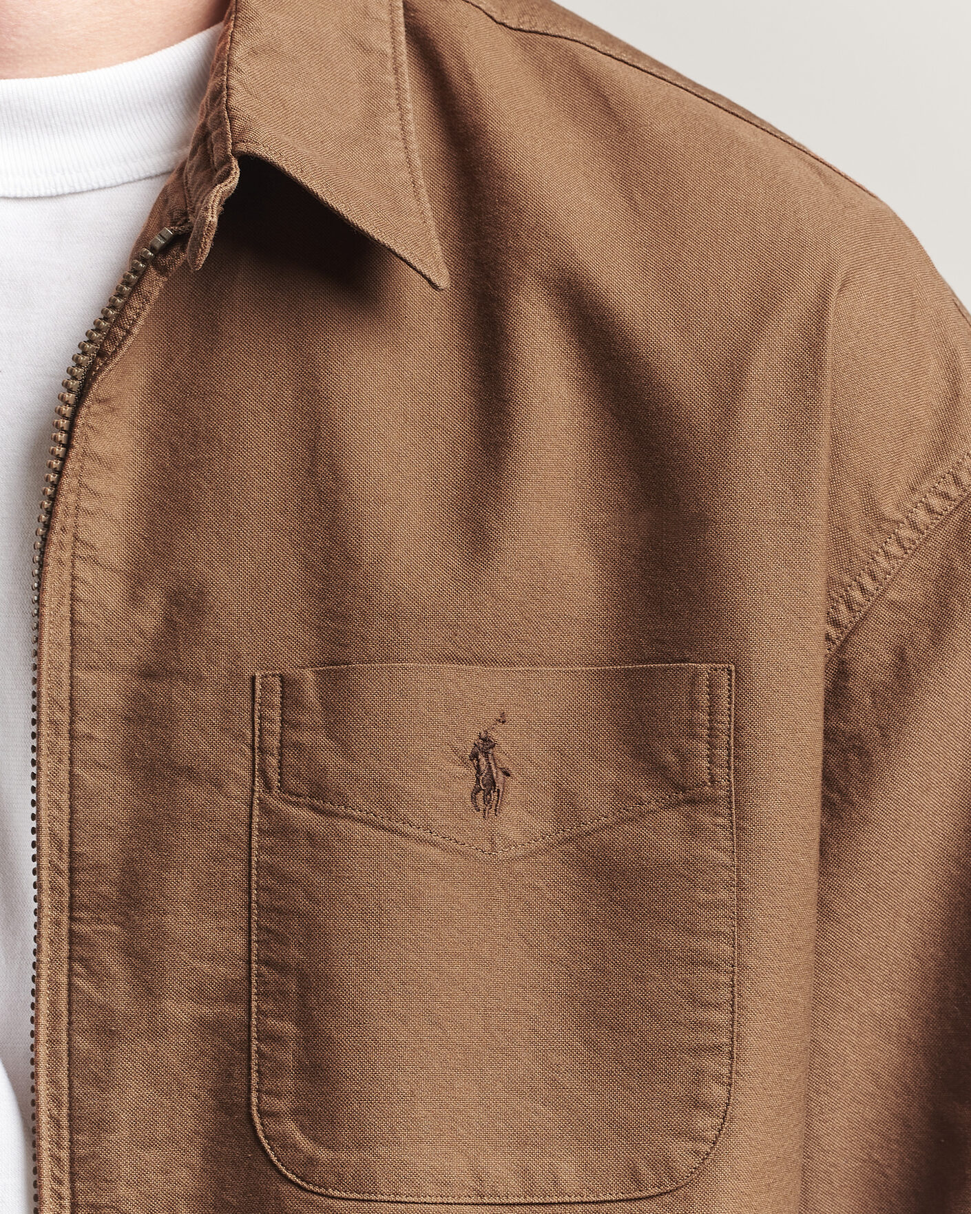 Men | Shirts | Polo Ralph Lauren | Osaca Oxford Zip Overshirt Chestnut