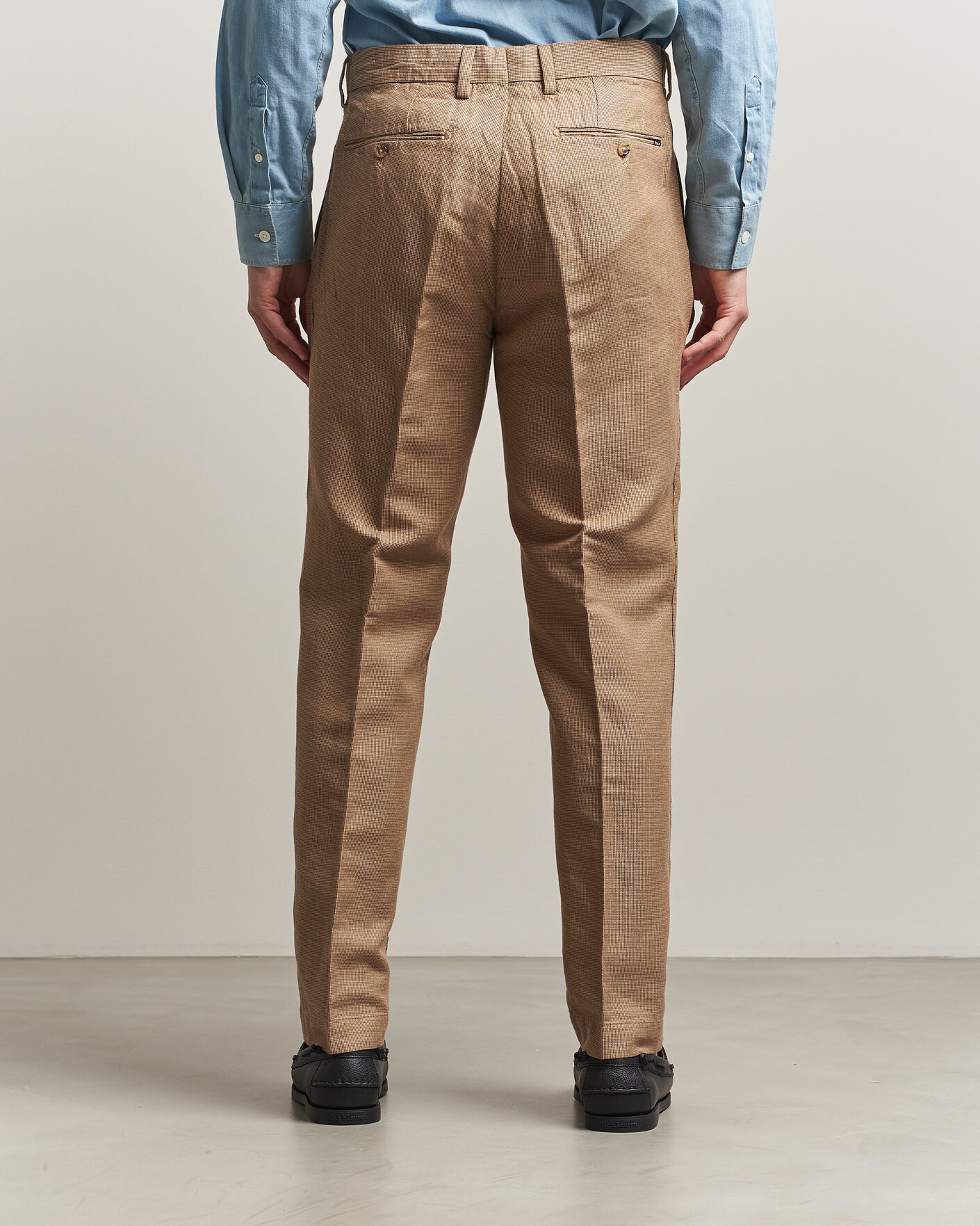 Polo Ralph Lauren Cotton/Linen Houndstooth Pants Vintage Khaki at