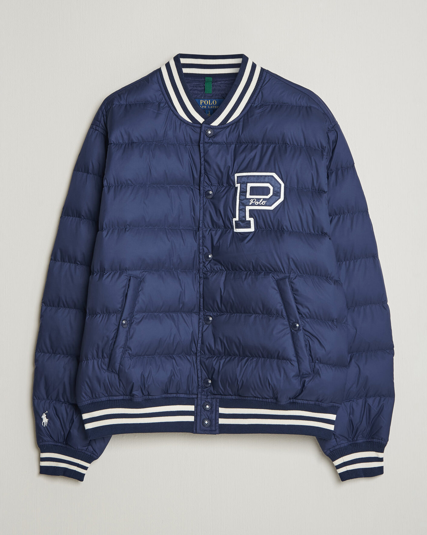Men | Coats & Jackets | Polo Ralph Lauren | Quilted Letterman Jacket Newport Navy