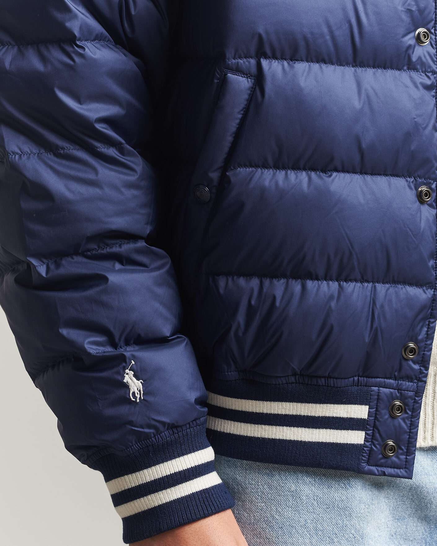 Men | Coats & Jackets | Polo Ralph Lauren | Quilted Letterman Jacket Newport Navy