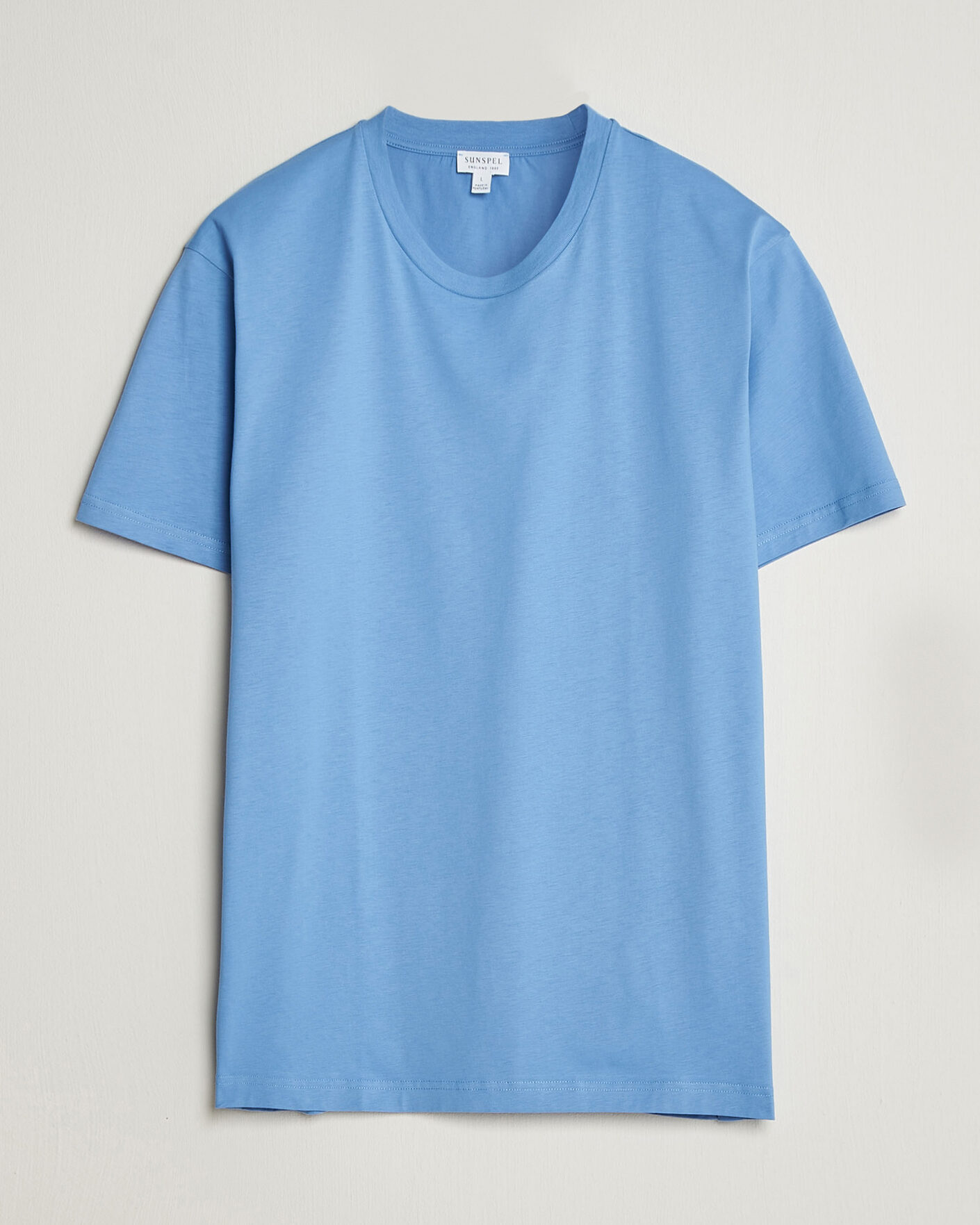 Men | T-Shirts | Sunspel | Riviera Midweight T-Shirt Azure Blue