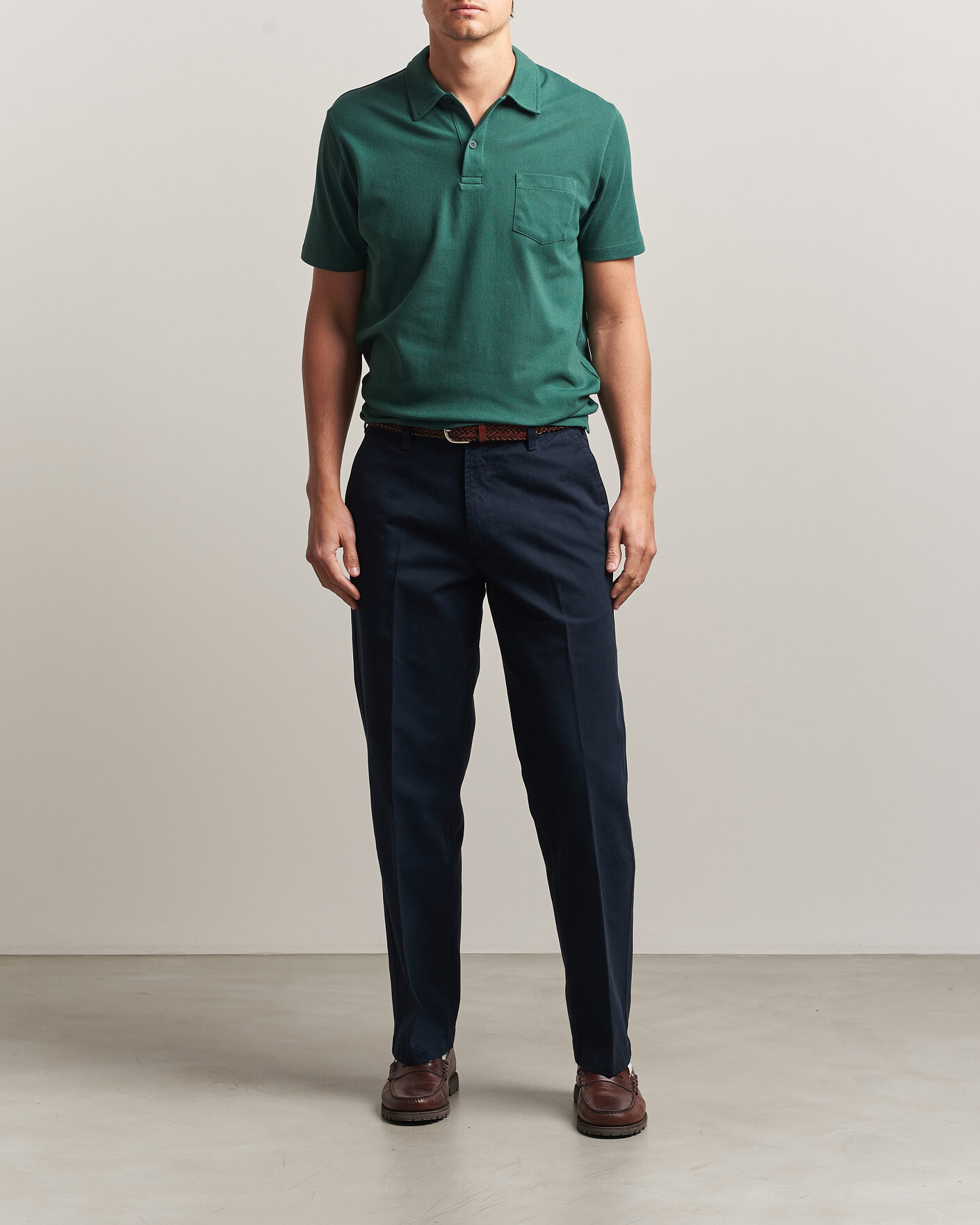 Men | Polo Shirts | Sunspel | Riviera Polo Shirt Forest Green