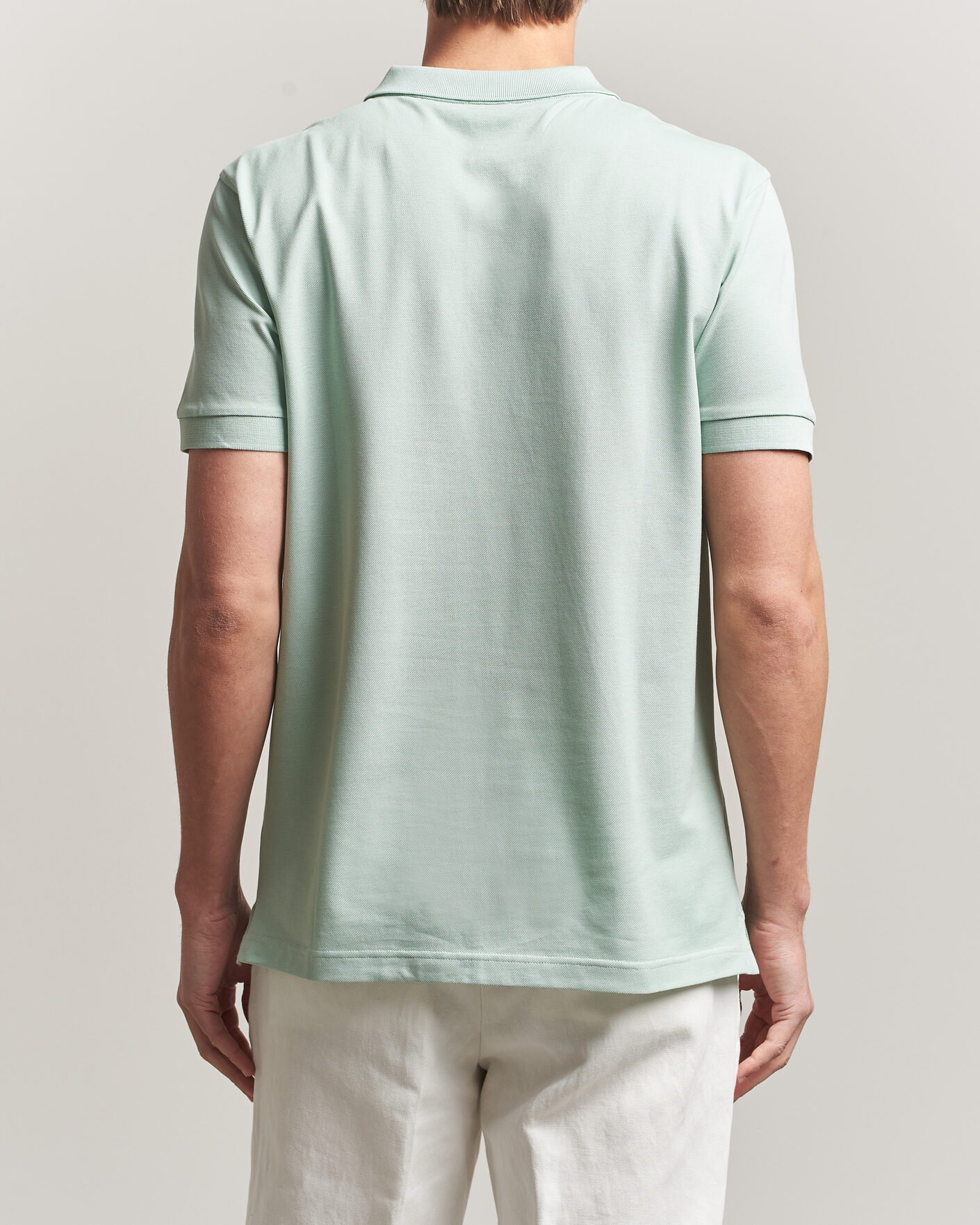 Men | Polo Shirts | Sunspel | Short Sleeve Pique Polo Laurel Green