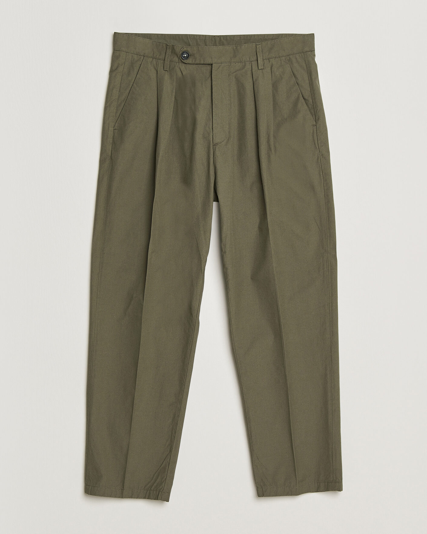 Men | Trousers | Massimo Alba | Stan Pleated Chinos Military